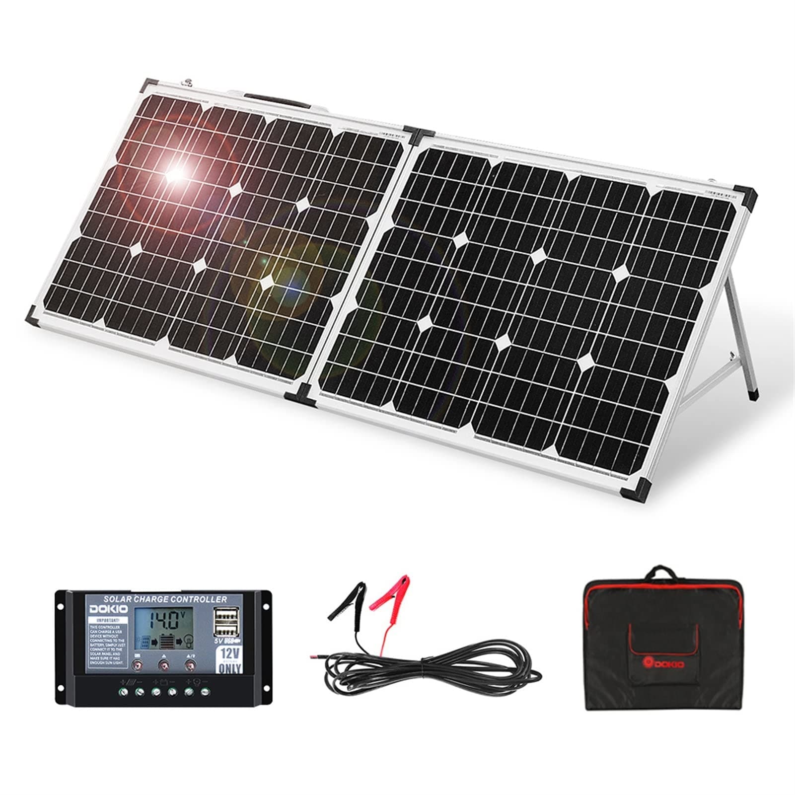 Panel Solar For Home/Caravan Solar Cell For Travel Camping 100W 12V Solar Panel Solar Battery Waterproof Solar Kits (Color : FSP100W Monoc)