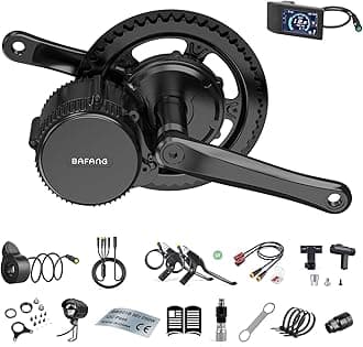 Bafang 250W Mid Drive Kit - Upgraded BBS01B 36V Electric Bike Conversion Kit with 500C Display & 44T Chainring, Brushless Geared 8Fun BBS01 Ebike Kit for 68mm Bottom Bracket, G340