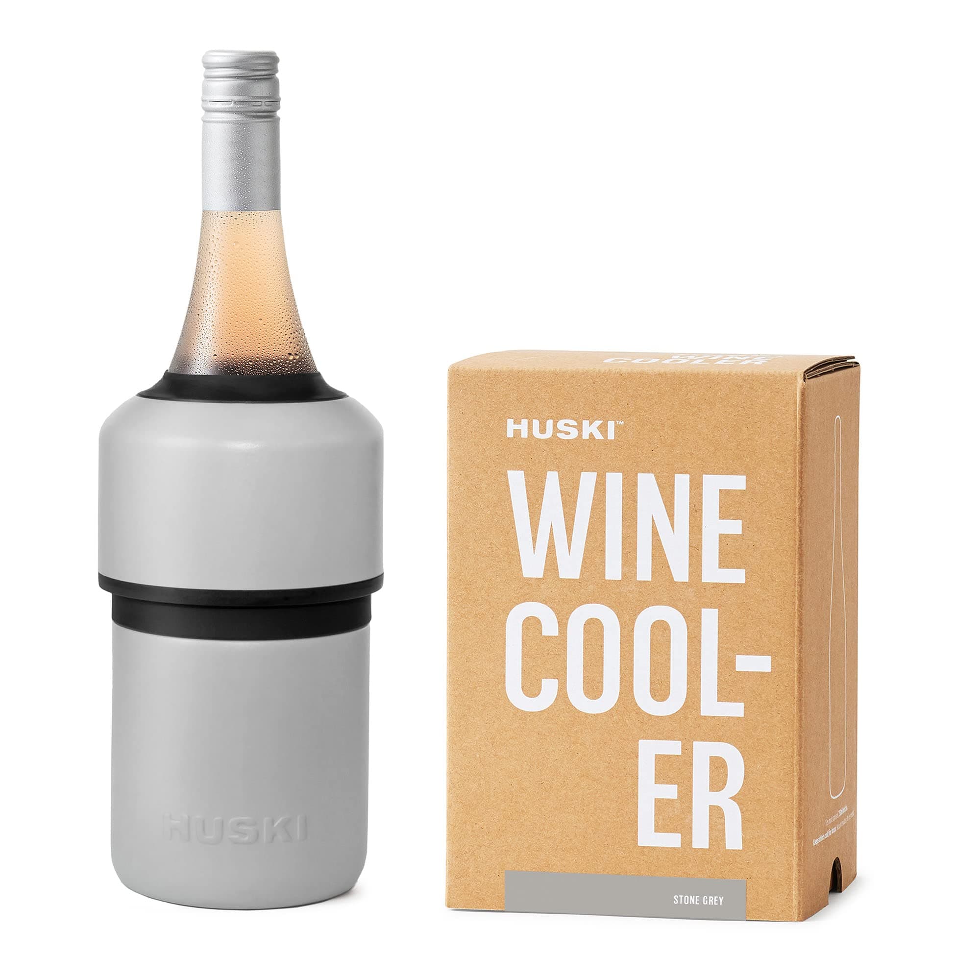 Wine Cooler | Premium Iceless Wine Chiller | Keeps Wine Cold up to 6 Hours | Award Winning Design | New Wine Accessory | Fits Some Champagne Bottles | Perfect Gift for Wine Lovers (Stone Grey)