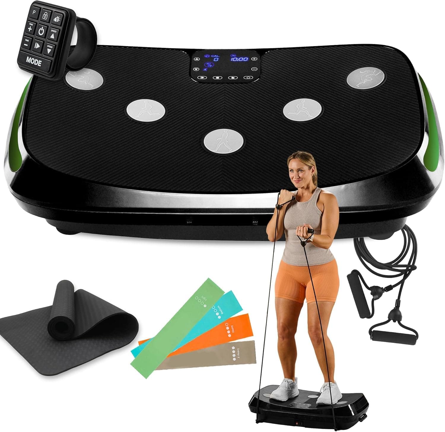 Rumblex 4D Vibration Plate Exercise Machine - Triple Motor Oscillation, Linear, Pulsation + 3D/4D Vibration Platform - Whole Body Viberation Machine for Home, Weight Loss & Shaping. (Black)