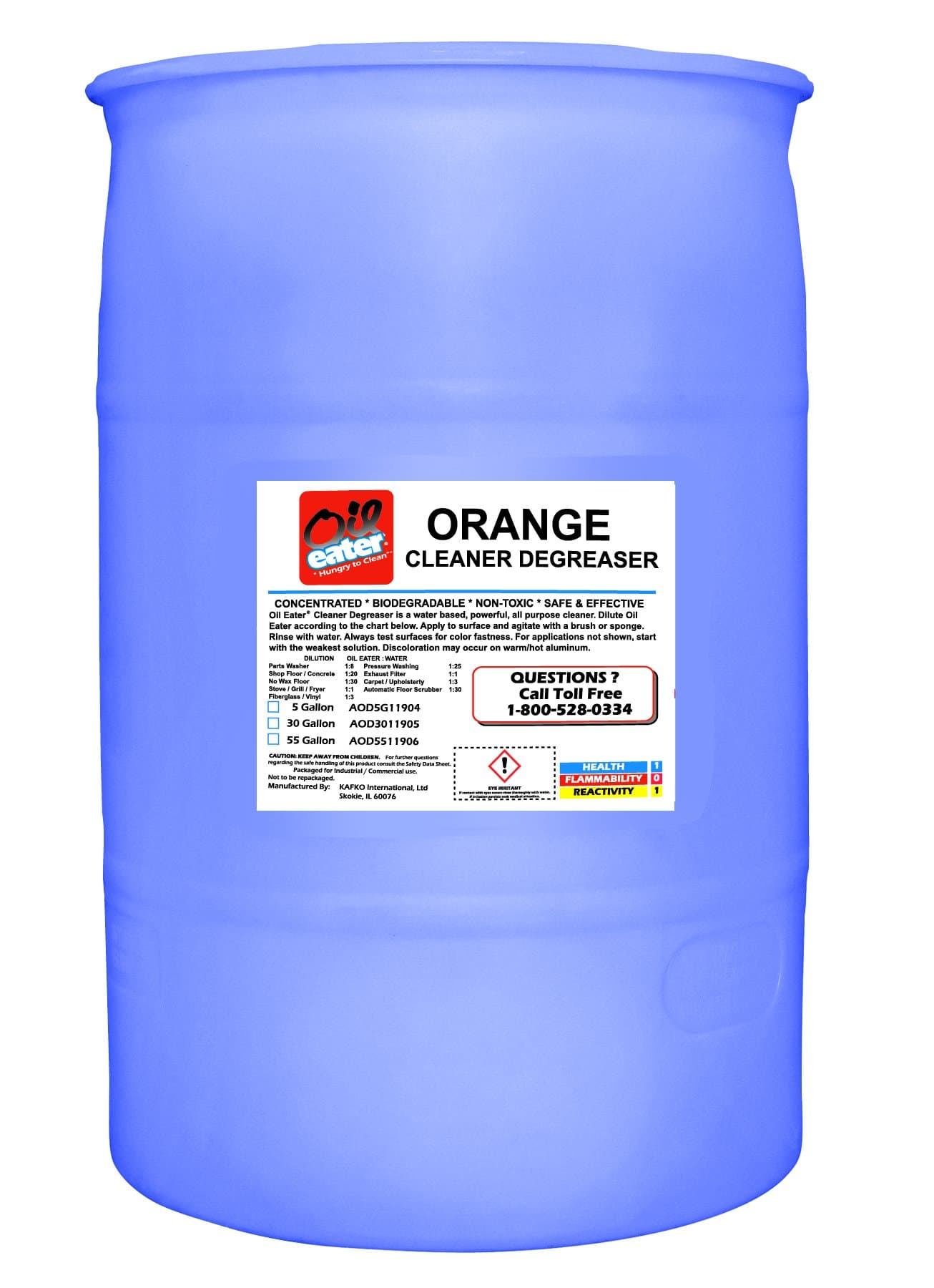 OIL EATER Orange Cleaner/DEGREASER, 55 GAL Bucket