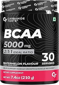 BCAA 5000mg Supplement for Men & Women 7g Serving with Ideal 2:1:1 Ratio | BCAA Powder for Muscle Growth & Muscle Recovery - Watermelon Flavour - 210g
