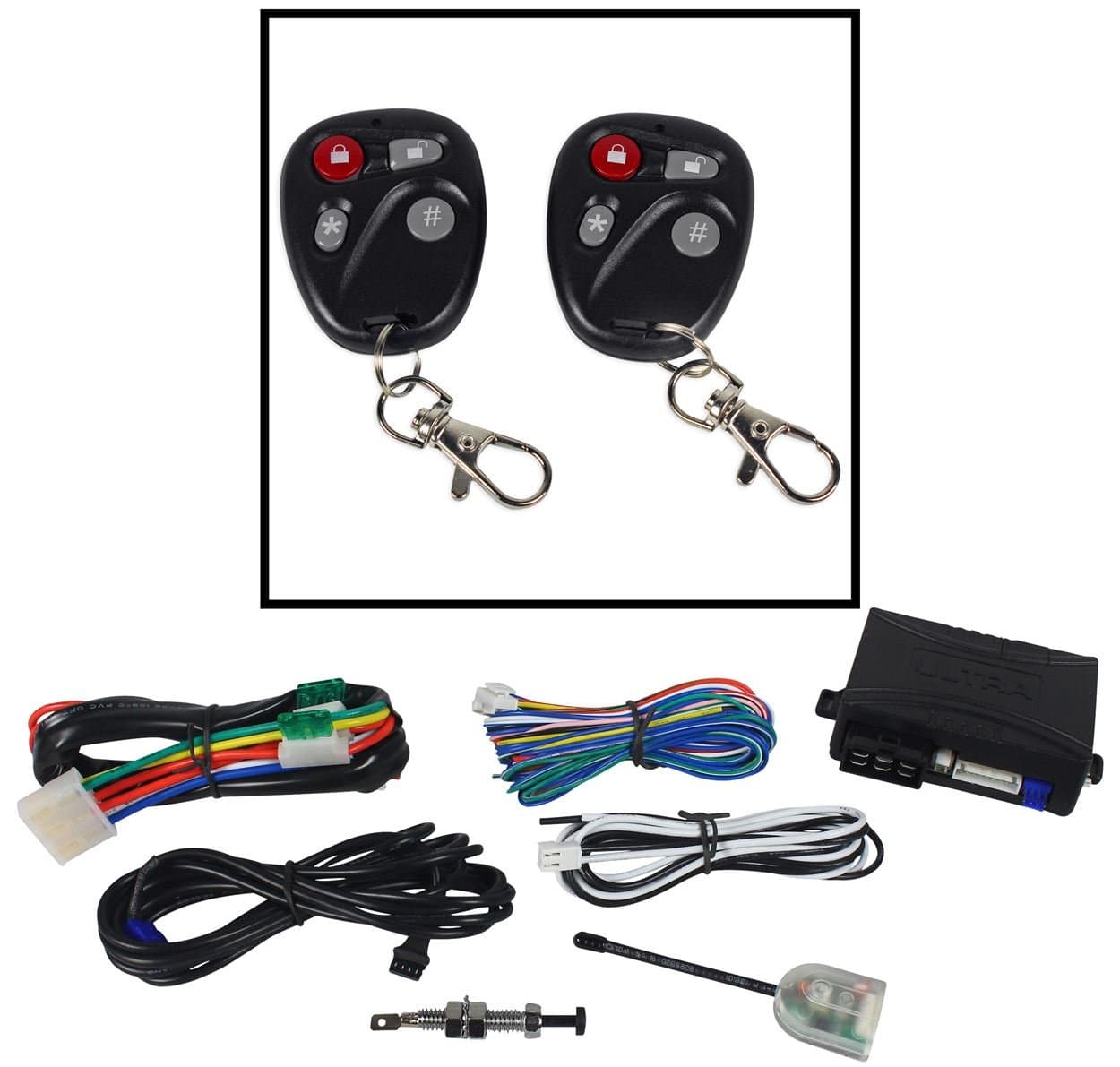 U1272-DP 2,800 Foot Range Remote Car Starter and Keyless Entry Combo System With All New Carbon Fiber Sleak Remotes