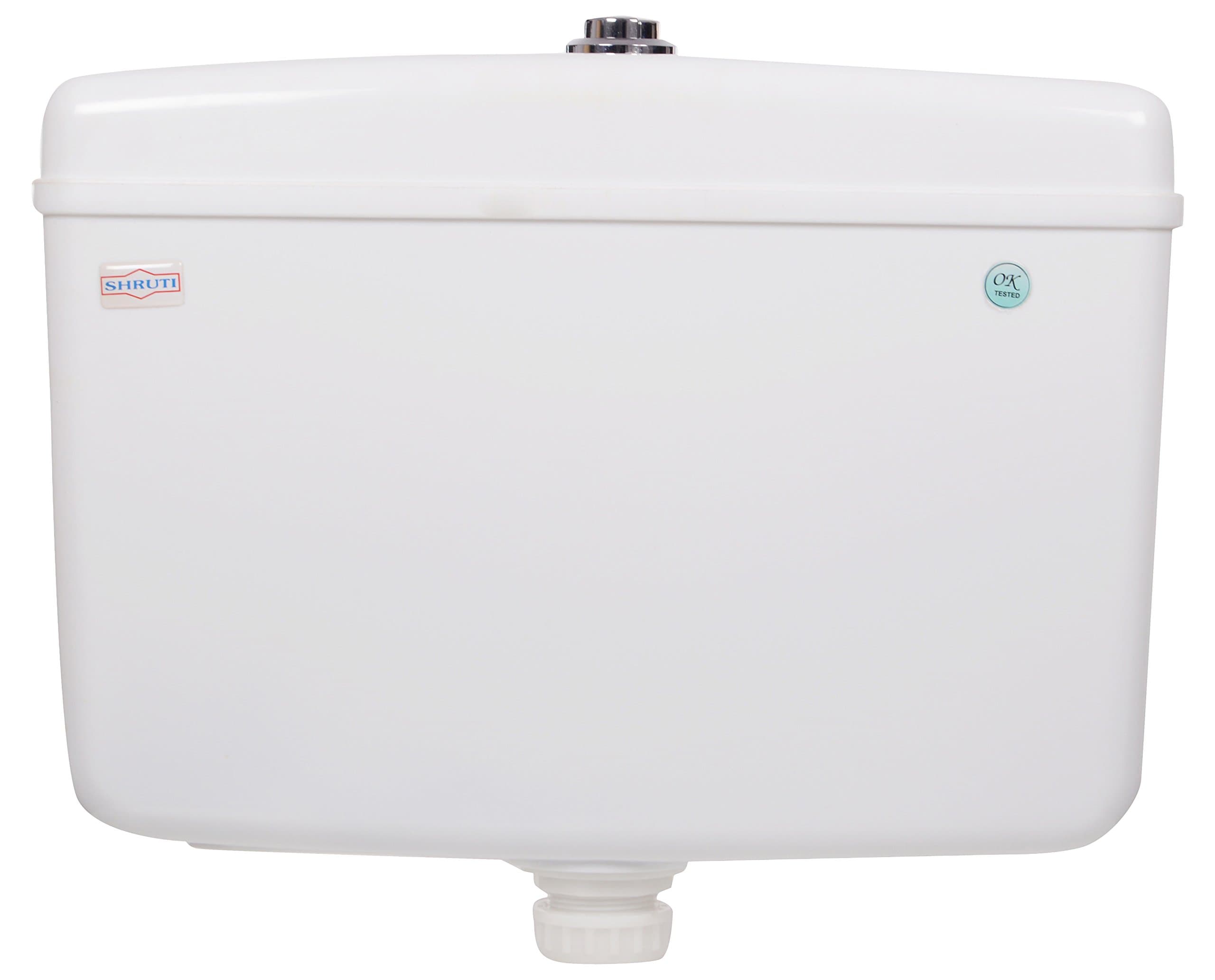 SHRUTIDual Flush (7 LTR + 3 LTR) Center Push Flushing Cistern, Flush Tank 10 LTR Capacity - White(2252)