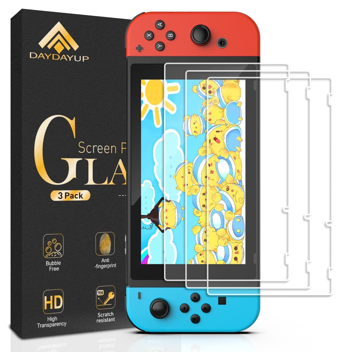 – [3 Pack] Screen Protector Tempered Glass for Nintendo Switch - Hestia Goods Transparent HD Clear Anti-Scratch Screen Protector for Nintendo Switch