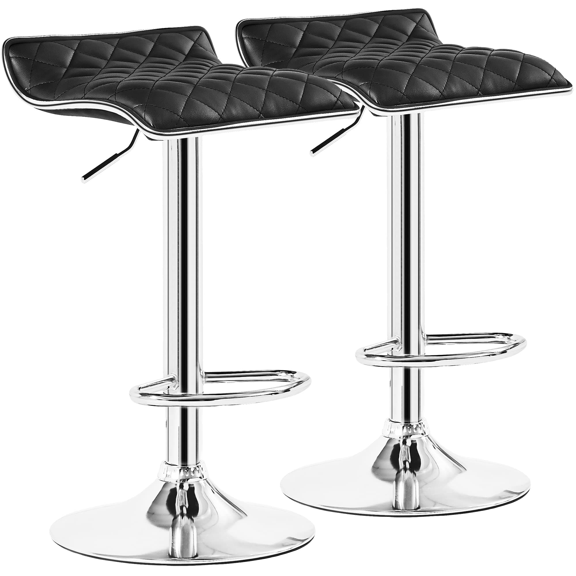 VECELO Adjustable Bar Stools Set of 2, Bar Height Stools for Kitchen Counter
