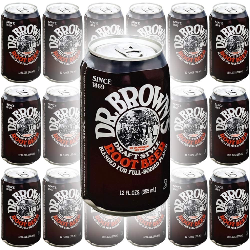 Dr. Browns Soda, Root Beer, 12 oz can (Pack of 18, Total 216 Oz)