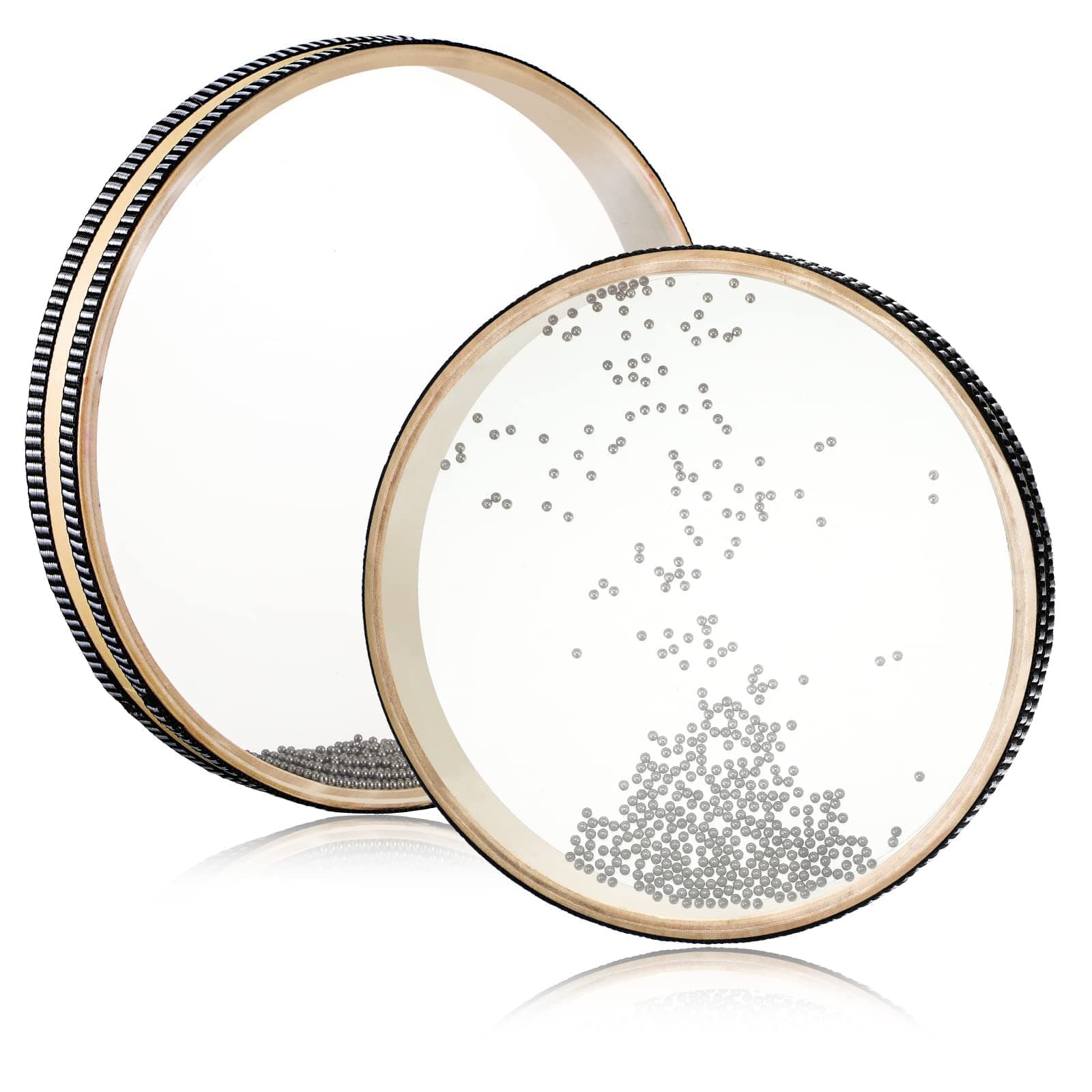 – Azonee 2 Pcs Wave Bead Hand Drum Sea Wave Sound Drum Percussion Wave Drum with Hardwood Shell Ocean Sound Drum Musical Instrument Percussion for Home School Supplies (8 Inch, 10 Inch)