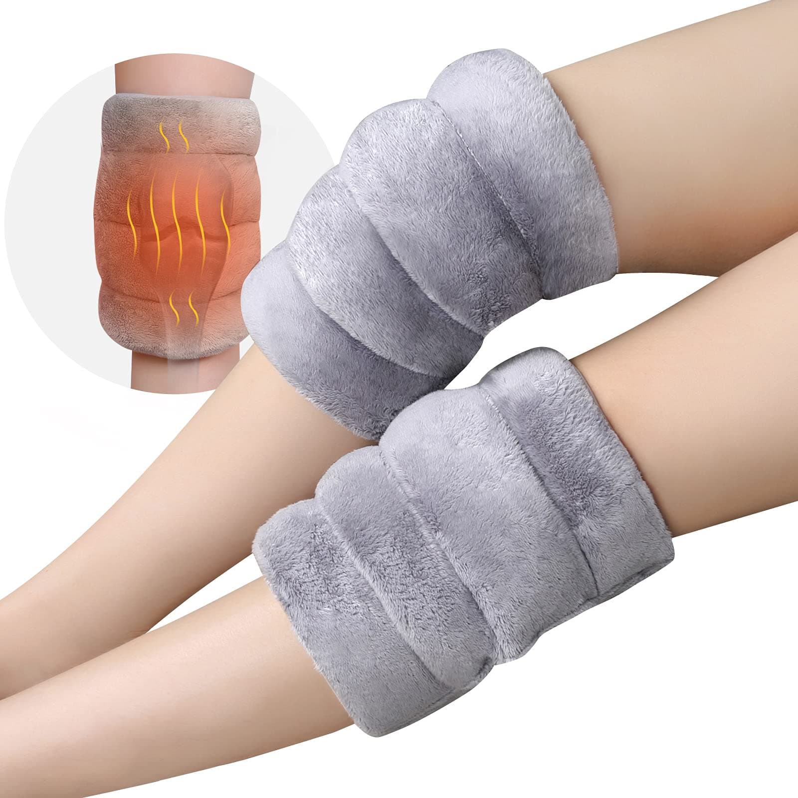REVIX Microwave Heating Pad for Knee Support, Heated Knee Wrap with Moist Heat for Stiffness, Elbow & Joint, Microwavable Hot or Cold Compress for Women & Men