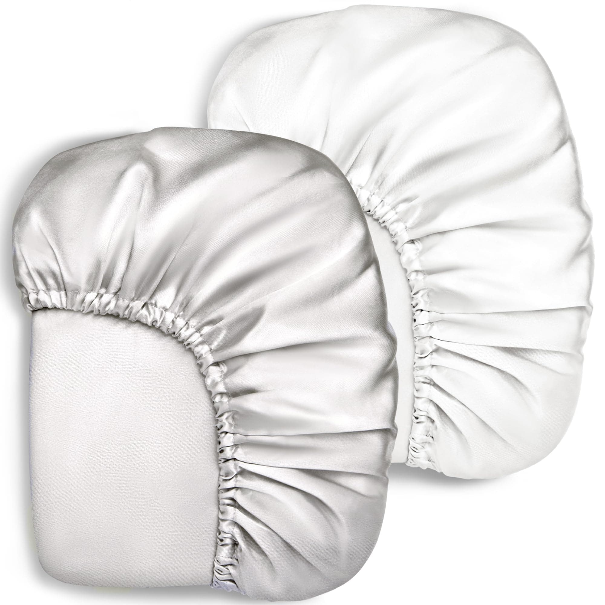 Pro Goleem 2 Pack Satin Soft Crib Sheet Great for Baby with Sensitive Hair Silky Baby Sheet White and Gray Unisex 52’’x28’’x8’’ Fitted Sheets