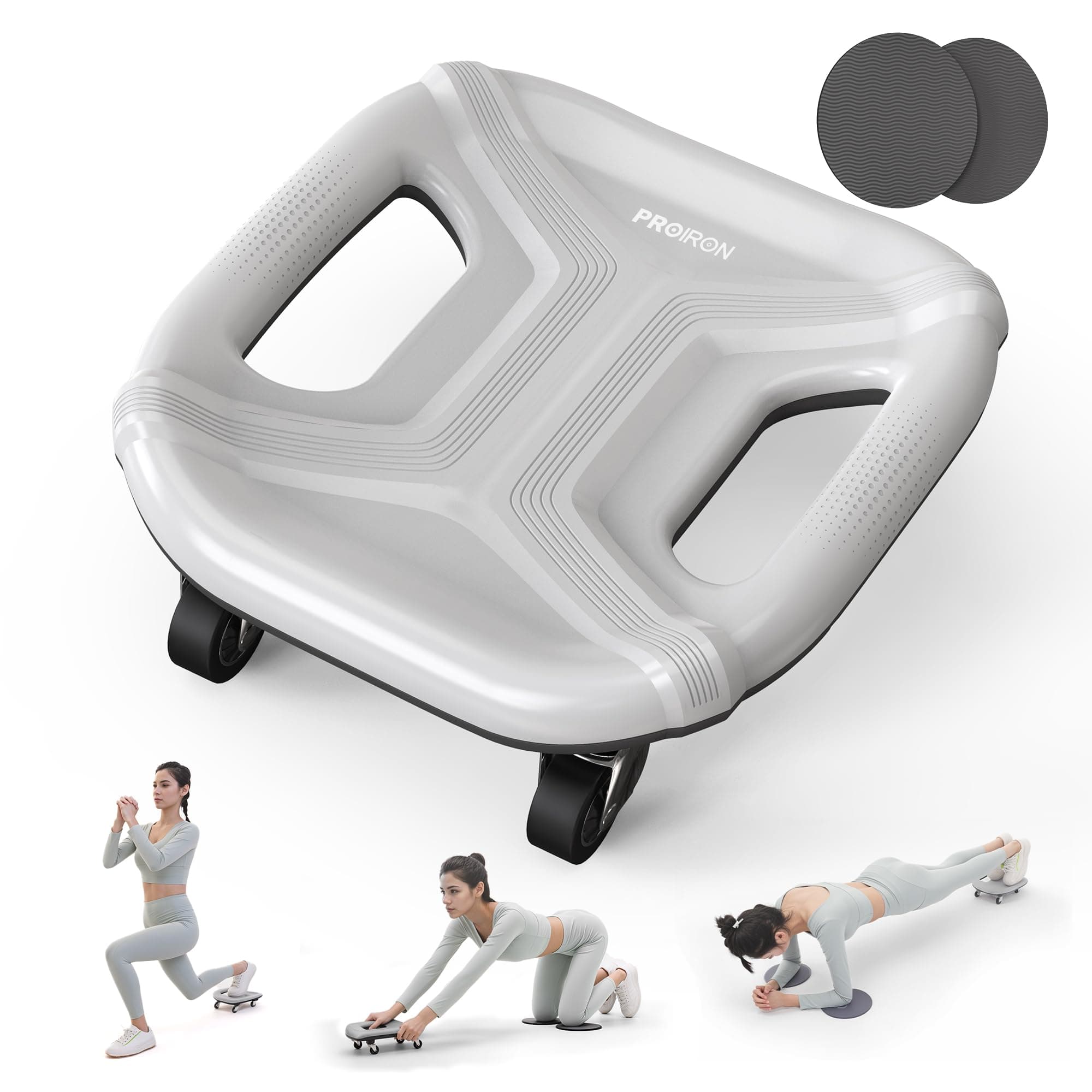 PROIRON Ab Roller with Knee Pads for Abs Workout, Multifunctional Ab Roller Wheel for Abs Workout, Abdominal Roller with Knee Pads, Abdominal Exercises Wheel, Abb Roller (Slide Fitness Trainer)