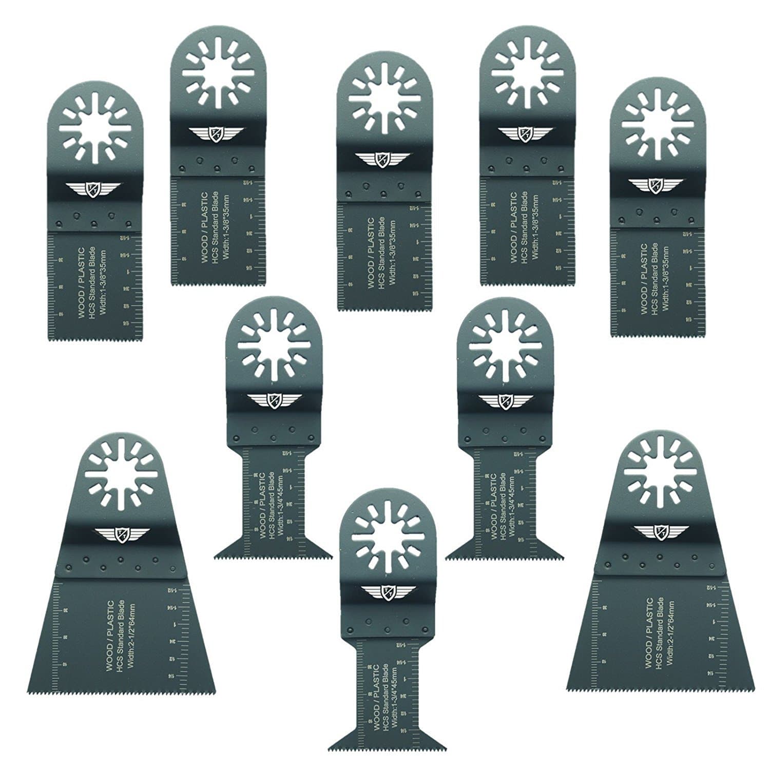 10 x TopsTools UNKA10F Mix Blades Compatible with Bosch Fein (Non-StarLock) Makita Milwaukee Einhell Ergotools Hitachi Parkside Ryobi Worx Workzone Multi tool Accessories