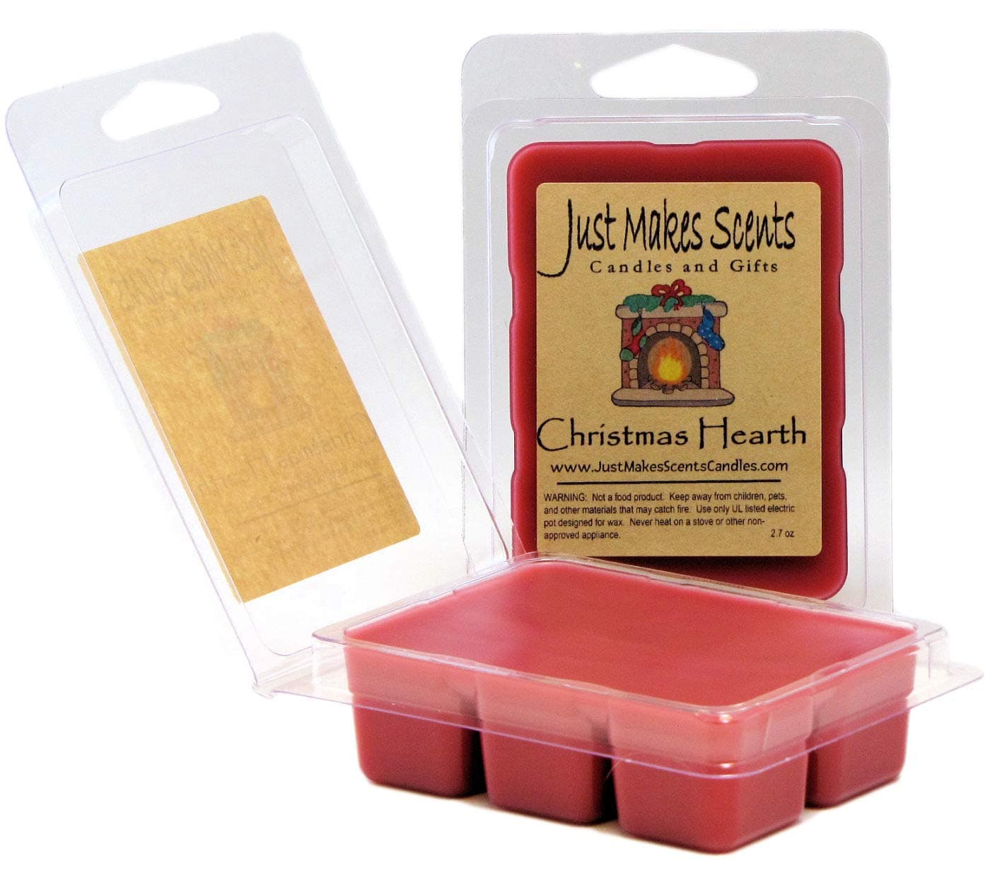 2 Pack - Christmas Hearth Scented Wax Melts by Just Makes Scents