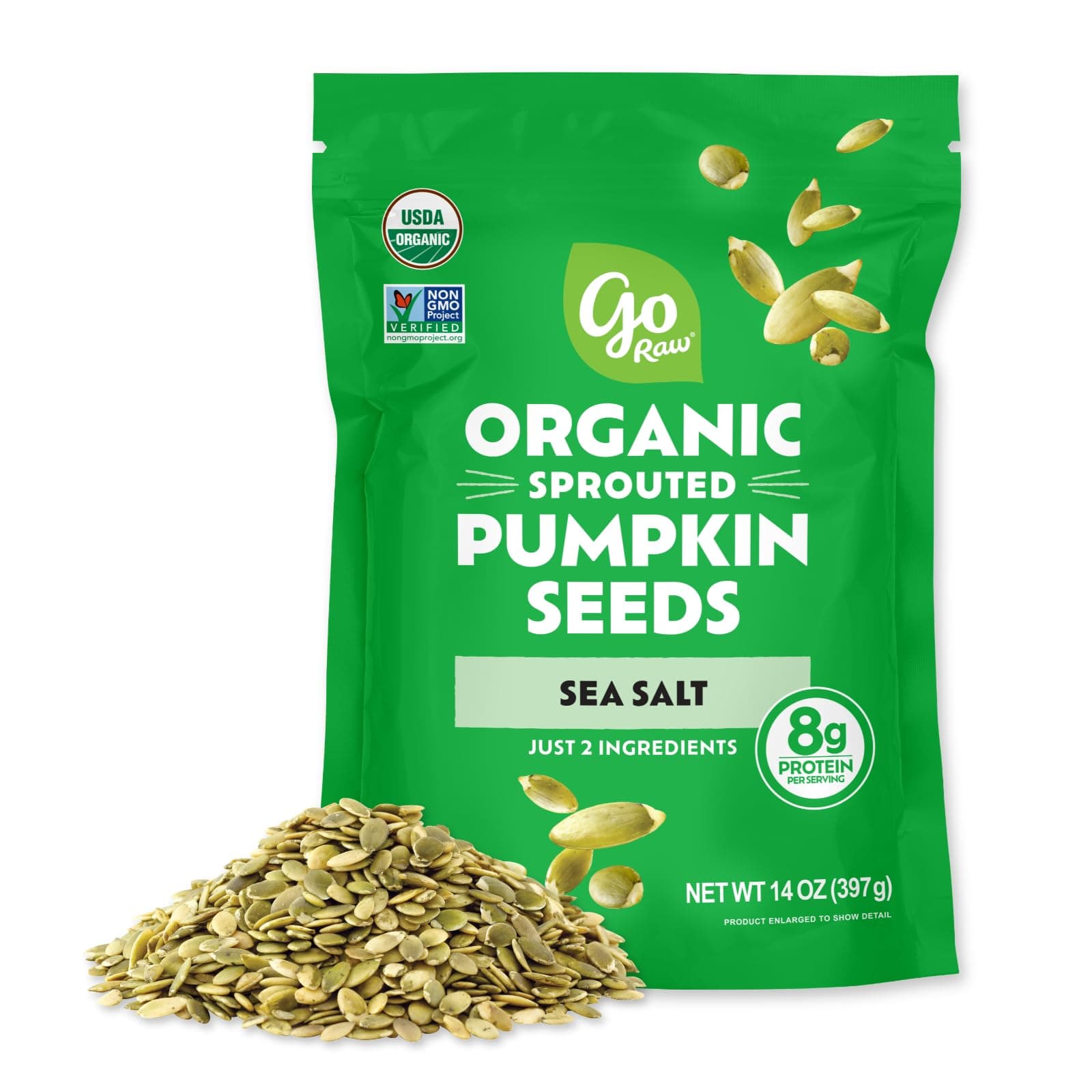 Go Raw Sprouted Pumpkin Seeds, 1 Pound Bag