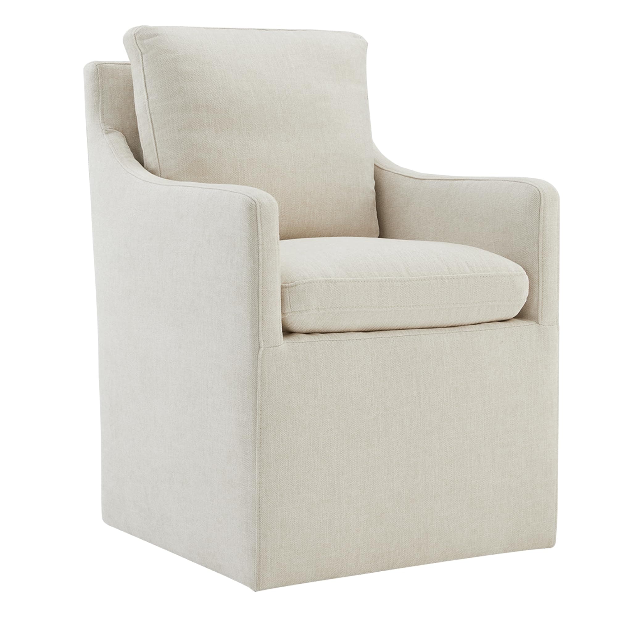 KISLOT Upholstered Dining Chairs with Casters Modern Accent Armchair with Rollers for Diningroom Bedroom Livingroom Reading Room