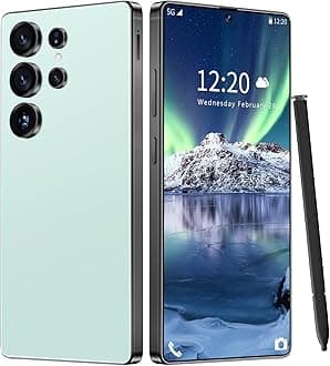 I25 Ultra Unlocked Phone 16+1TB,Built in Pen The Phone,Battery 7000mAh 6.99" HD Screen,Android 14 Smartphone,Face ID/5G/Fingerprint Lock/Dual SIM/GPS (Cyan, 16+1TB)