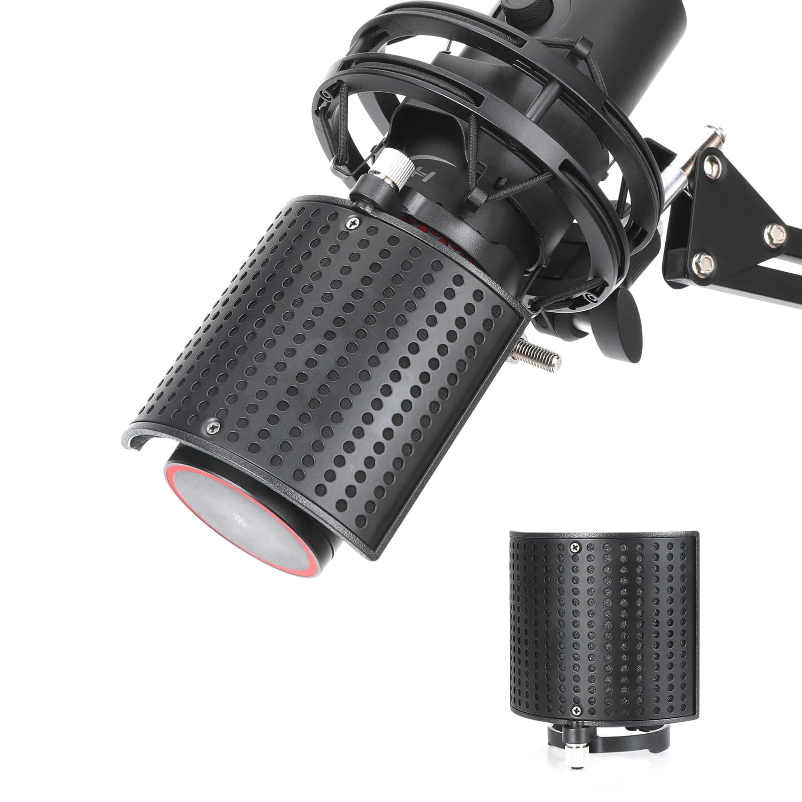 HyperX QuadCast 2 Pop Filter - YOUSHARES [ Upgraded Four Layers ] Microphone Windscreen Mask Shield Compatible with HyperX QuadCast 2 Microphone, Suitable for All Microphones