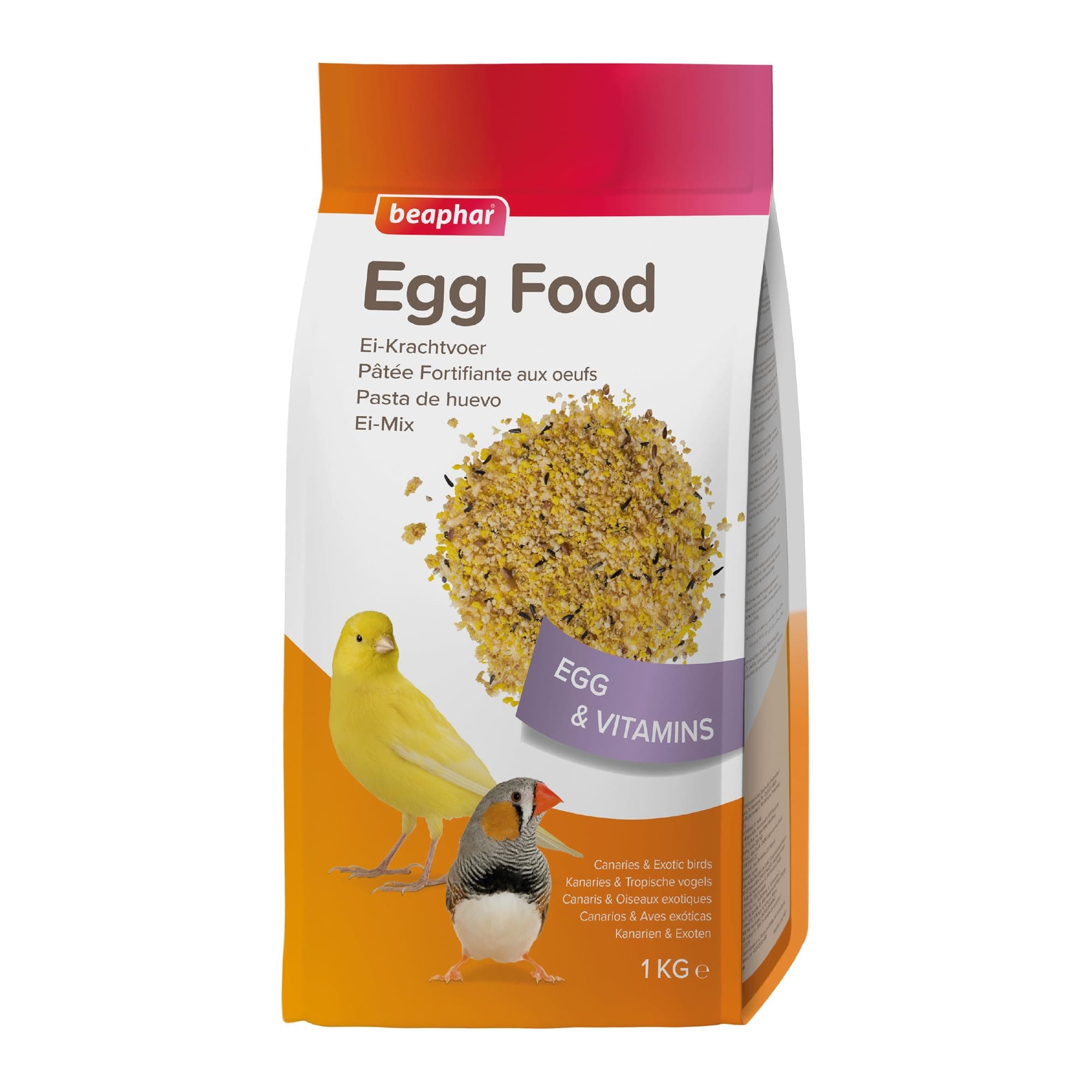 Beaphar - Egg Food for Canaries & Exotic Birds - Daily Complementary Feed - High Protein To Support Growth & Development – Provides Additional Support During Breeding & Moulting Seasons - 1kg
