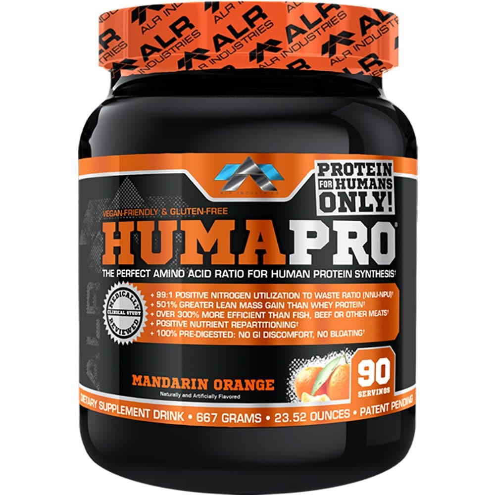 Humapro | Amino Acids Protein Matrix for Humans | 99% Utilization for Lean Muscle | Vegan, Gluten Free | 667g / 90 Servings (Mandarin Orange)