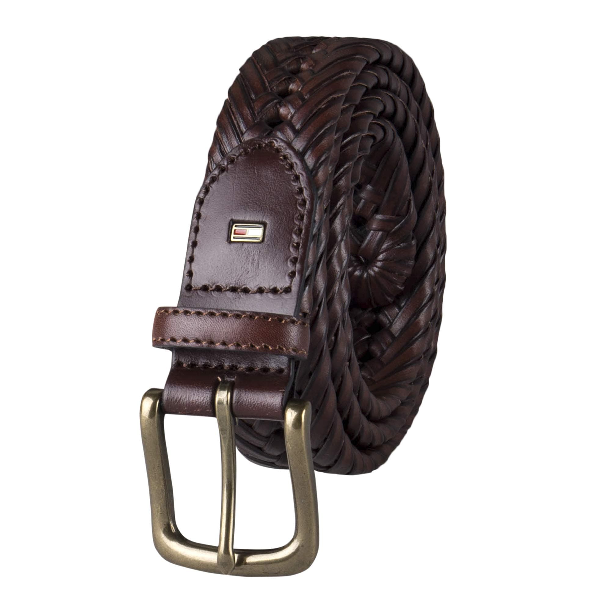 Men's Fully Adjustable Leather Braided Belt, Classic Strap for Jeans, Khakis & Dress Pants