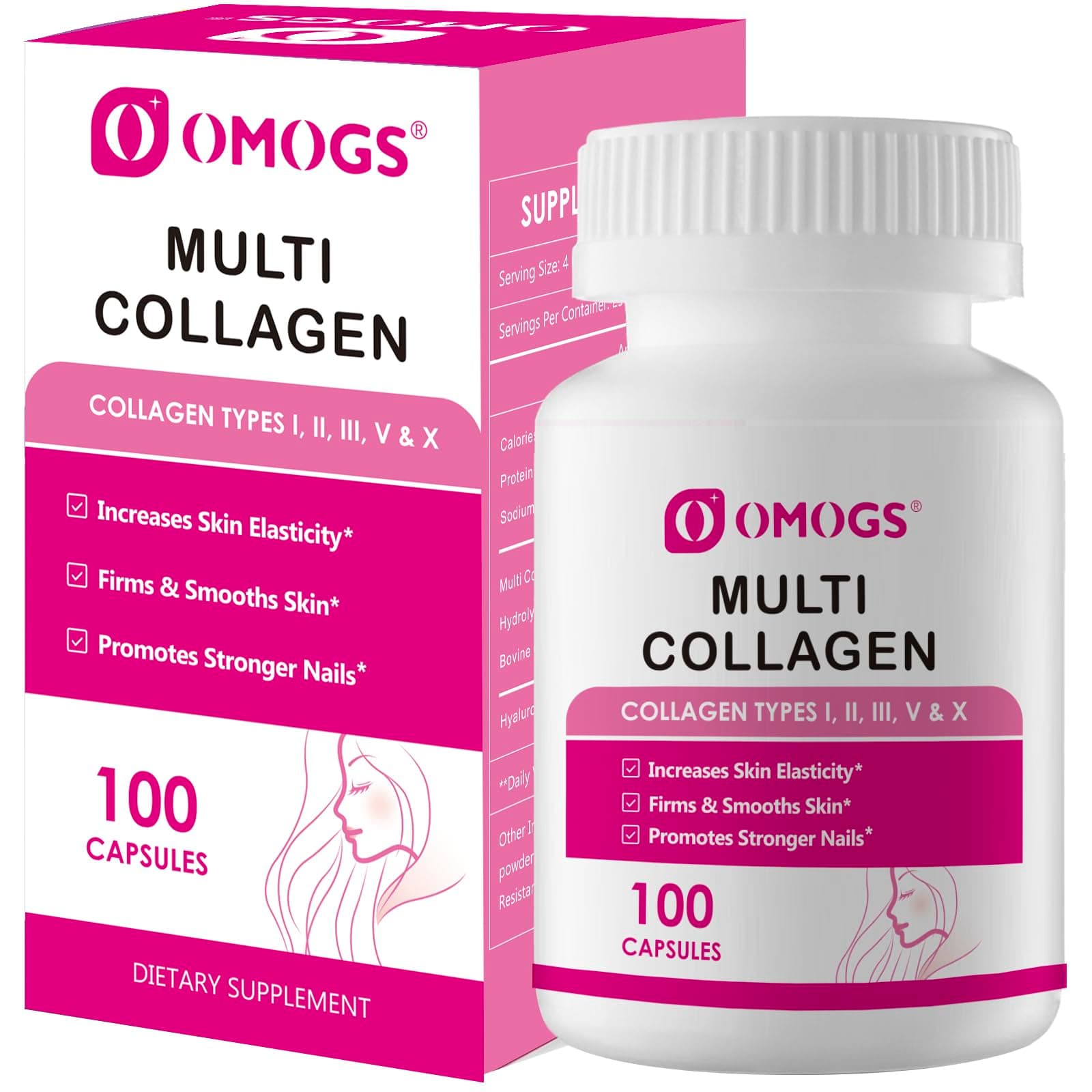 OMOGS Collagen Peptides Capsule，Naturally Sourced Hydrolyzed Collagen with pr...