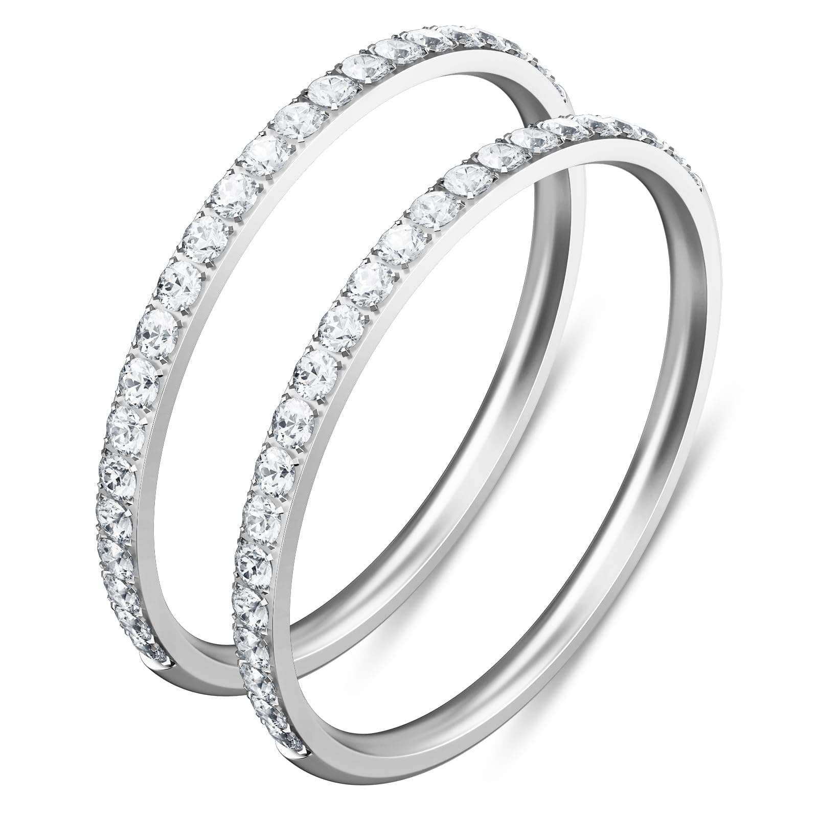 ZOOROO 2-Pack 14K Gold Plated Stacking Rings for Oura Gen 4/Oura Gen 3, Cubic Zirconia Simulated Diamond Oura Ring Stack for Women