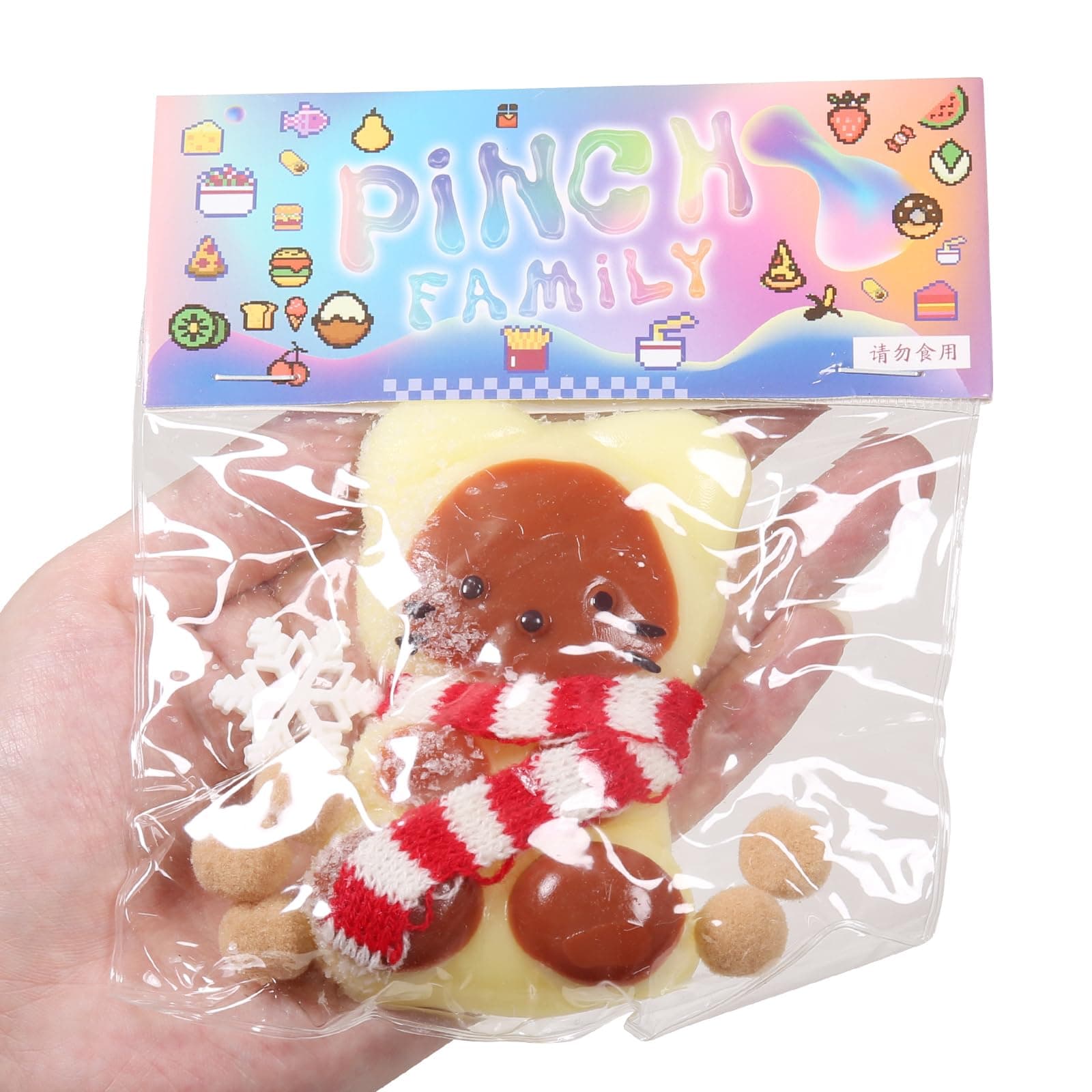 スクイッシーキャットスクイーズトイ、ピンチファミリーかわいいスクイーズPVCおもちゃ、ストレス解消ファーボールOPPパッケージギフト、フィジェットトイスクイッシーノベルティ、ティーンエイジャーの子供に適しています(イエロー1個)