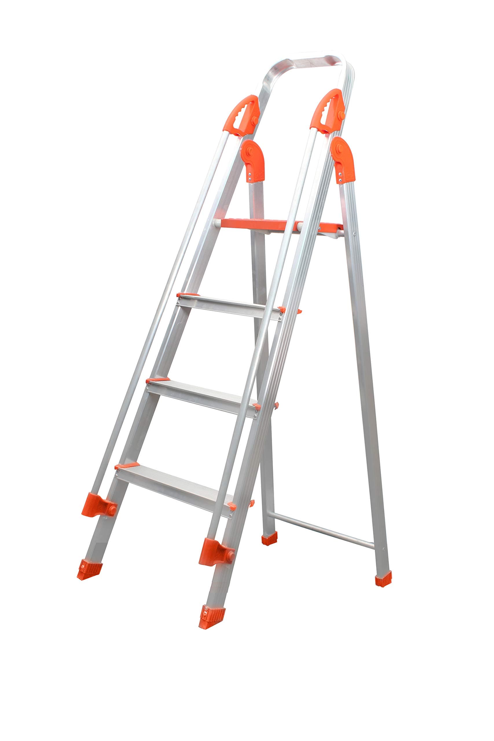 INSAK HOMES Premium 4-Step Foldable Aluminium Ladder with Handle and 7 Year Warranty