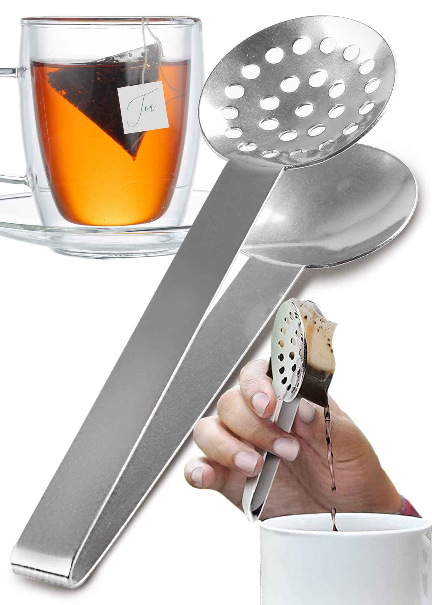 Orblue Stainless Steel Tea-long-handled-strainers 1-Pack