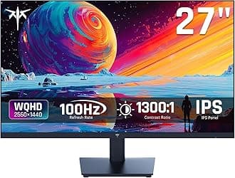 - 27 Inch QHD(2560 * 1440) 100Hz Computer Monitor - IPS Panel, Anti-Blue Light Screen, 100% High Color Gamut, 123% sRGB, Support FreeSync and GSync, PC Monitor for Casual Gaming and Working