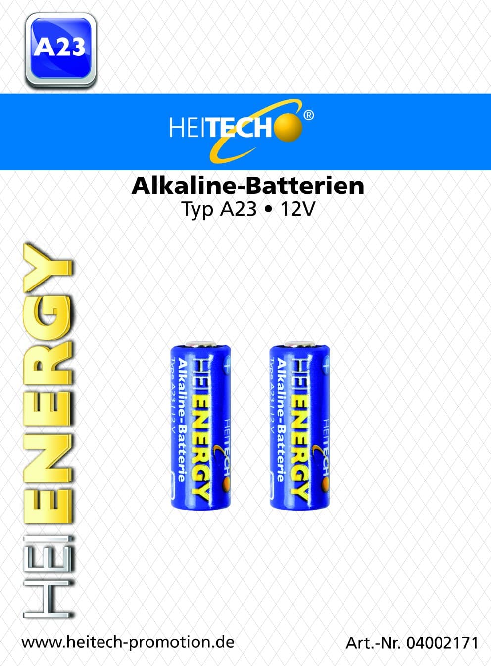 Heitech, A23 alkaline battery, blue, 04002171