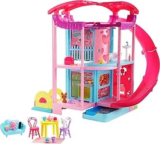 Dollhouse, Chelsea Playhouse with Transforming Areas & 20+ Pieces, Includes 2 Pets, Pool, Furniture & Accessories