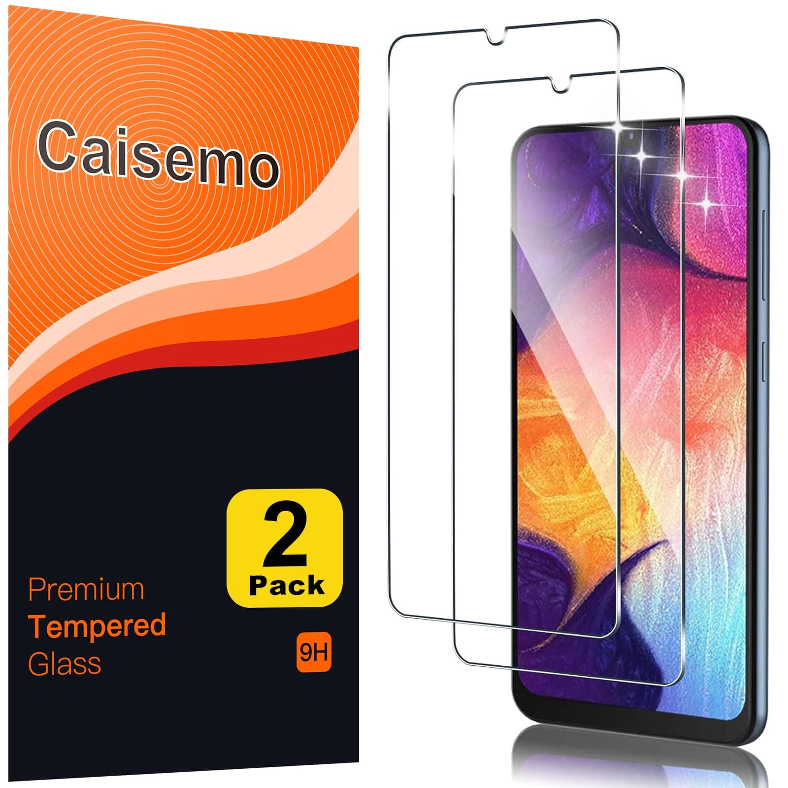 (2 Pack For Samsung Galaxy A50 Tempered Glass Screen Protector,9H Hardness, Anti Scartch,Soft Touch
