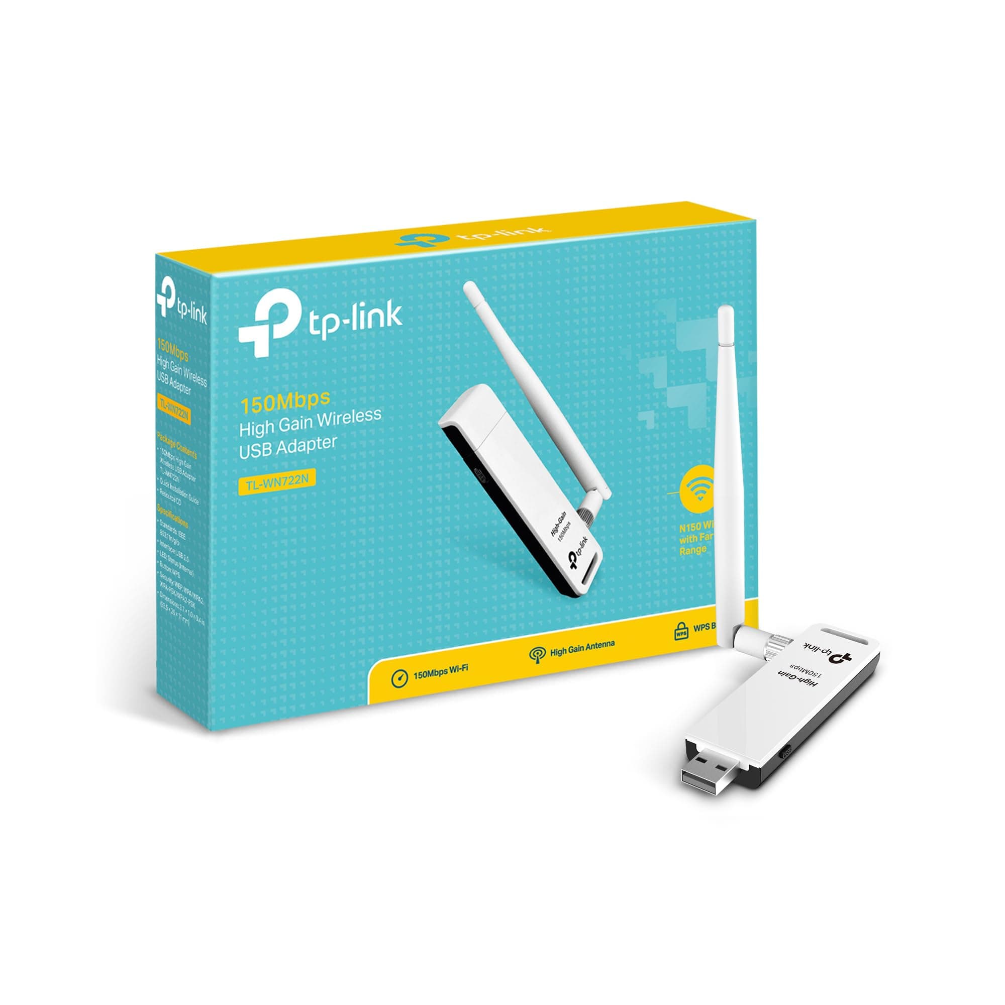 TP-Link Nano USB WiFi Dongle 150Mbps High Gain Wireless Network Adapter for PC Desktop and Laptops. Supports Win10/8.1/8/7/XP Linux 2.6.18-4.4.3, Mac OS 10.9-10.15 (TL-WN722N)