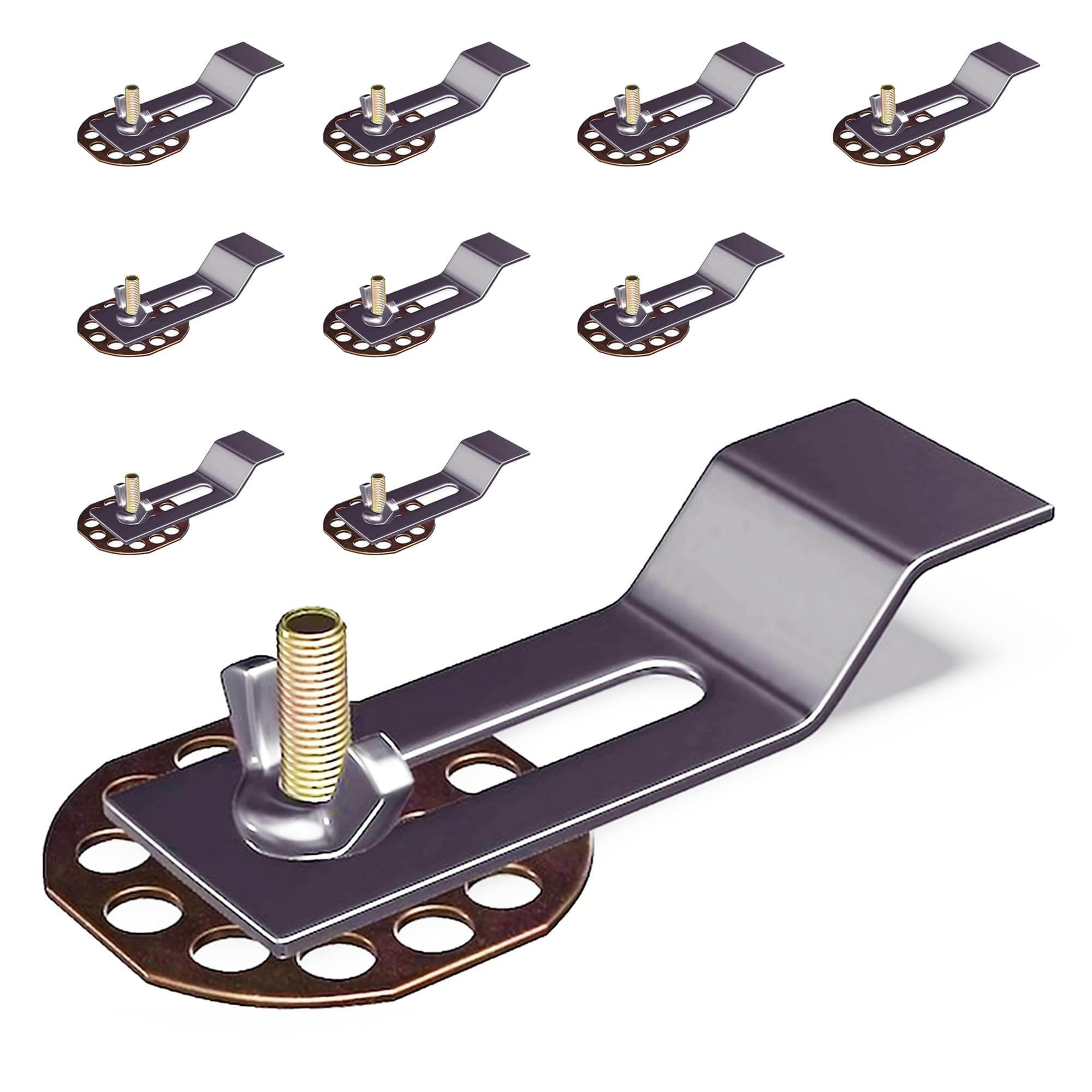 Blue Horizon Undermount Sink Clips, Undermounting Sink Brackets, Bathroom Kitchen Ceramic Stainless Steel Sink Basin Support Clamps for Marble Granite Vanity Countertop Installation Repair Kit (10)