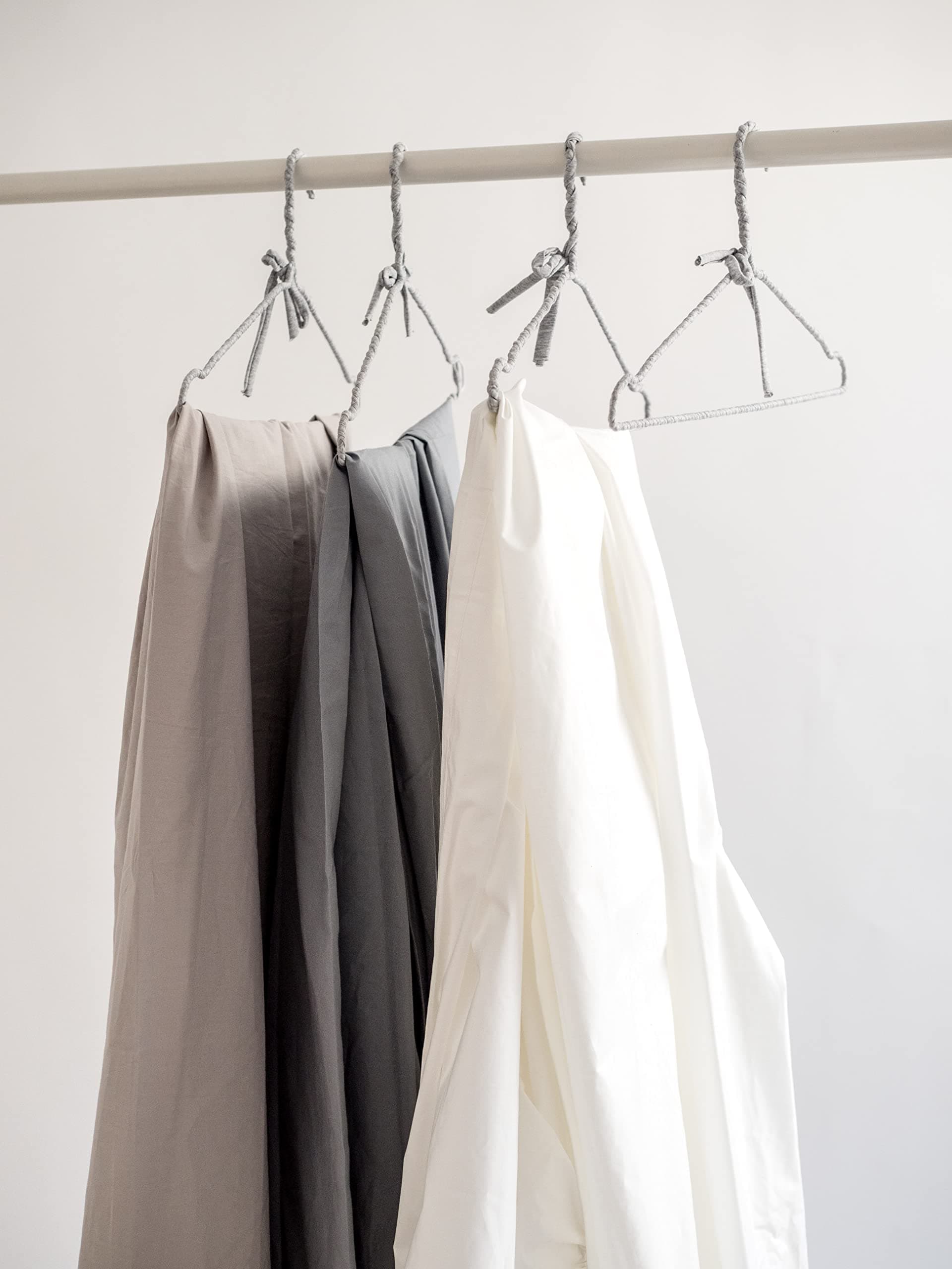 Fitted Sheet Cotton Organic White Grey Beige - Percale Flat Sheet Durable and Breathable - Canvas Sheet - Hypoallergenic for Allergy Sufferers against Mites (Grey, 160 x 200 x 30 cm)