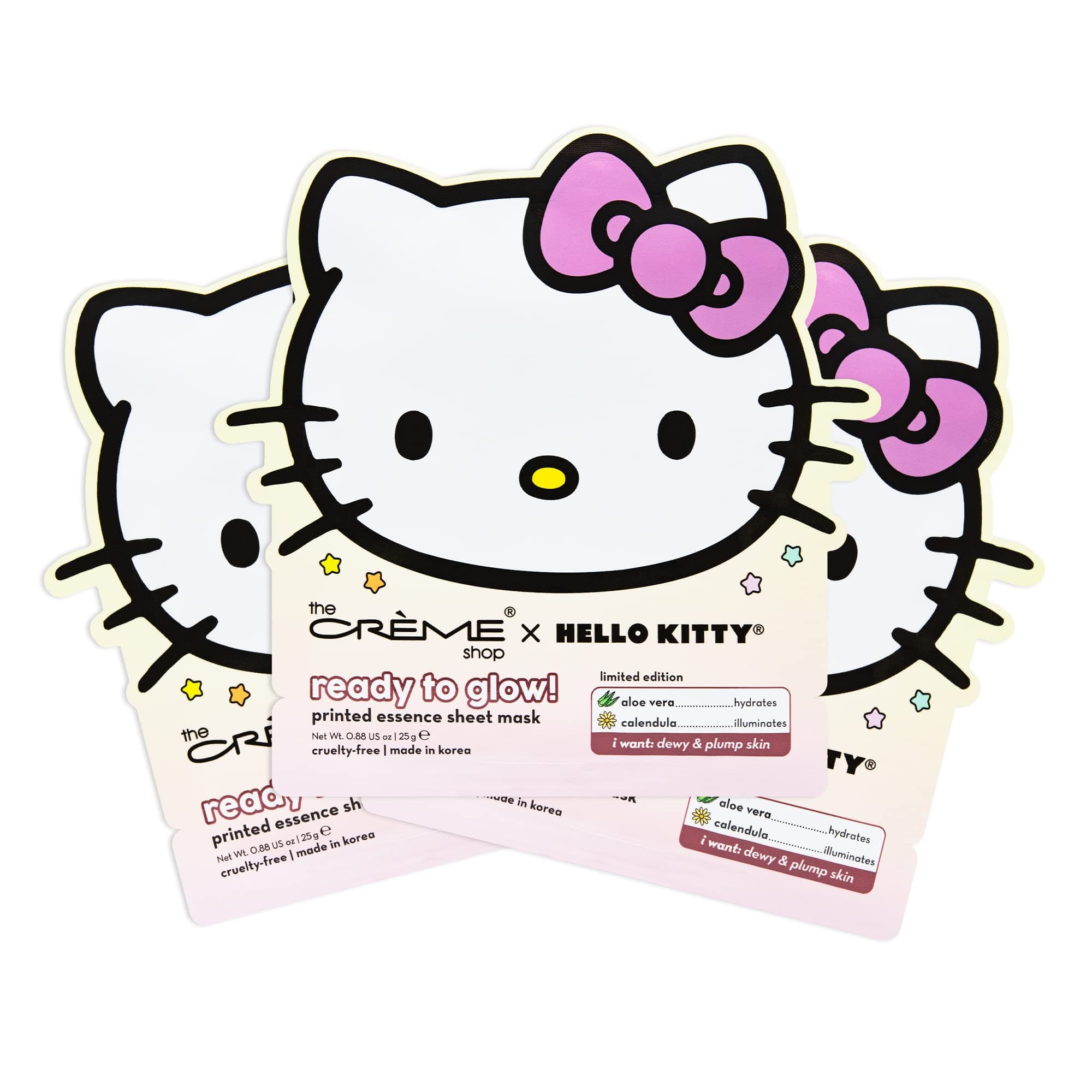 x Hello Kitty Ready To Glow Printed Essence Sheet Mask (3 Pack)