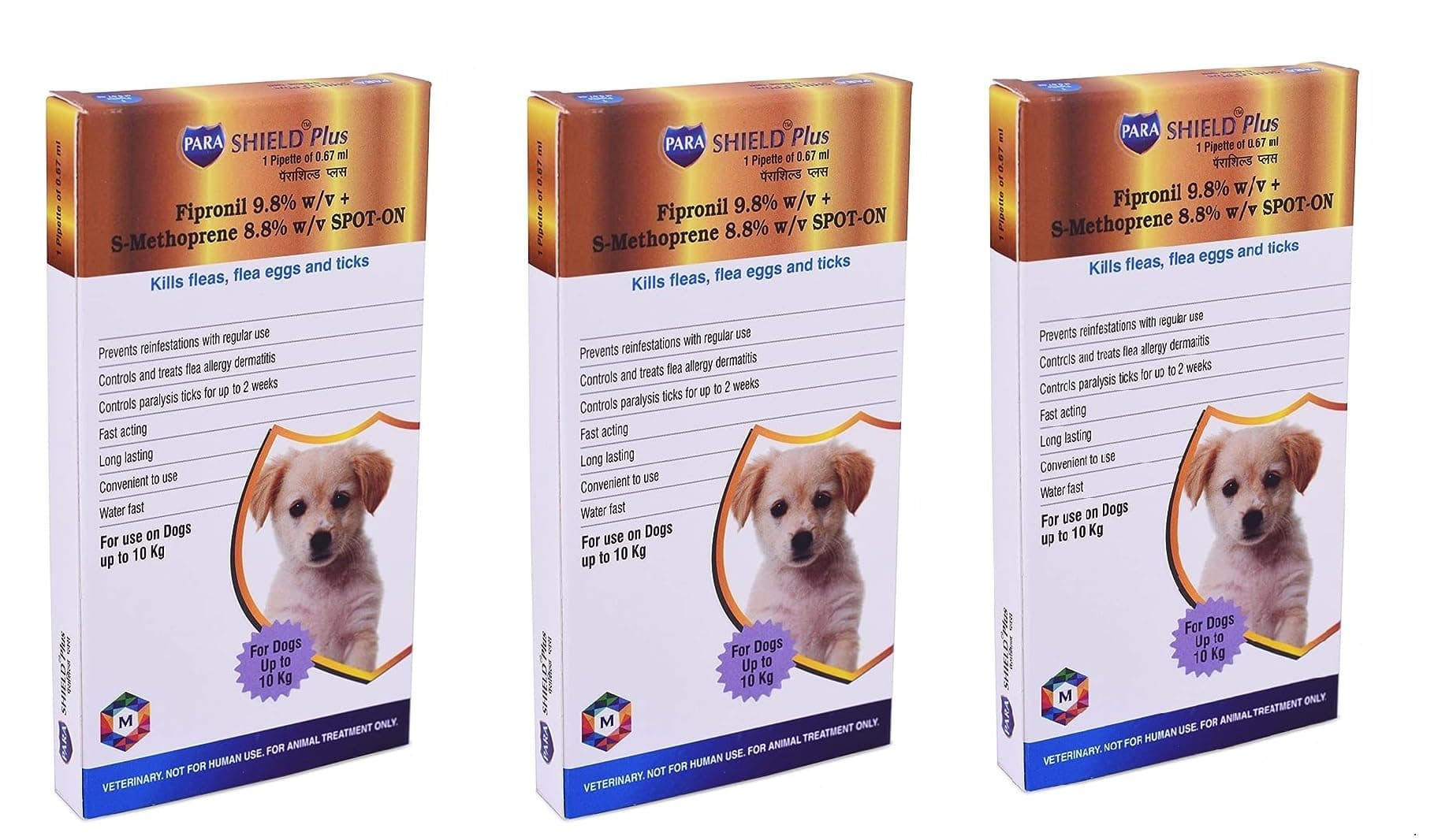 Spot On for Dogs Solution for The Prevention and Treatment of Flea, Tick, and Chewing Lice Infestations - Pack of 3