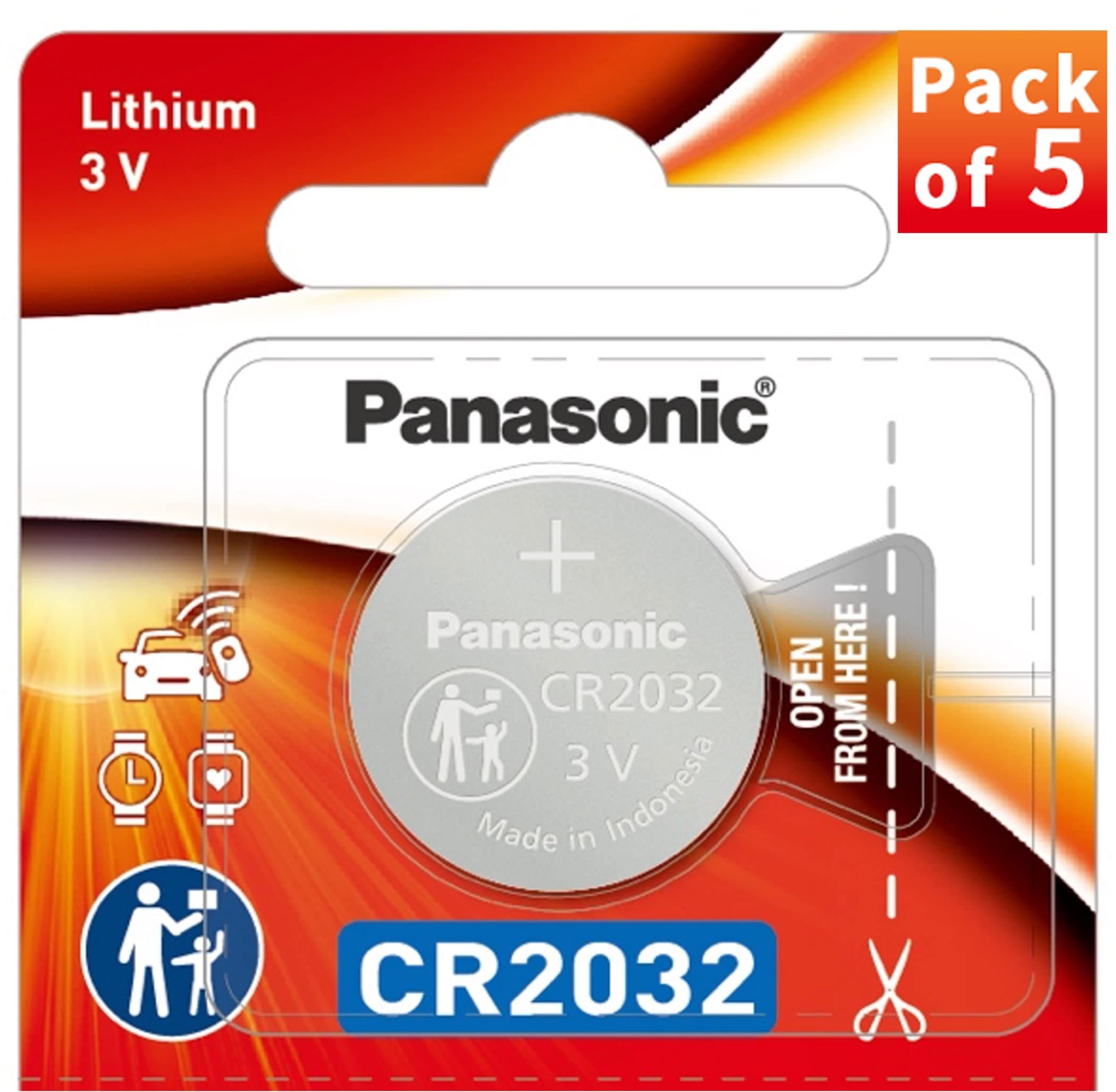 Panasonic CR2032 3V Lithium Battery 2PACK X (5PC) =10 Single Use Batteries