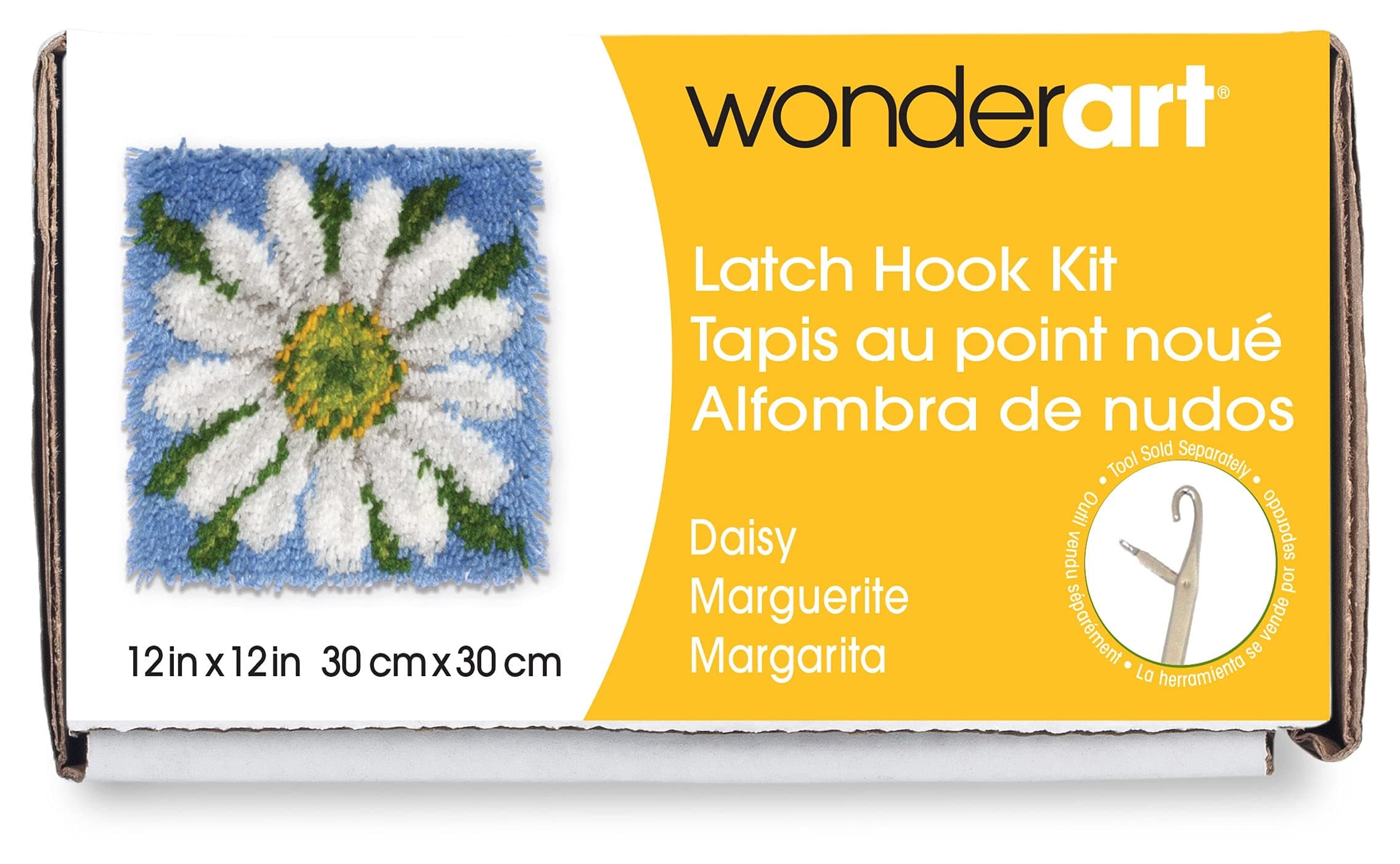 Wonderart Daisy Latch Hook Kit, 12" X 12"