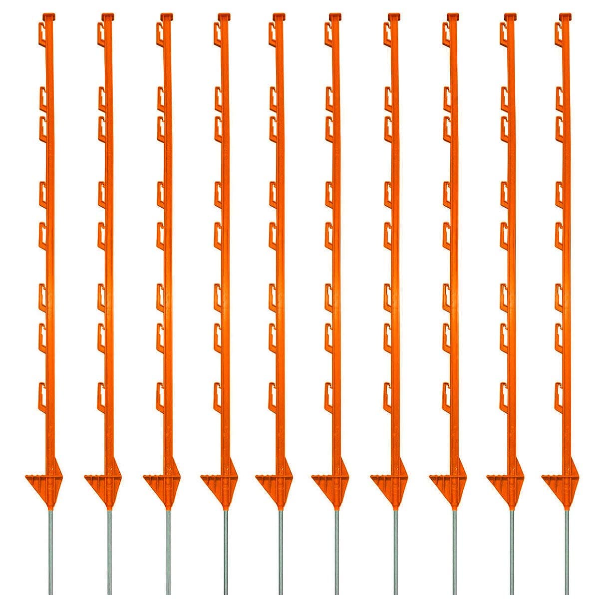 10 x 4ft Orange Electric Fence Plastic Poly Posts Temporary Fencing Horse Paddock Line Stakes Poles