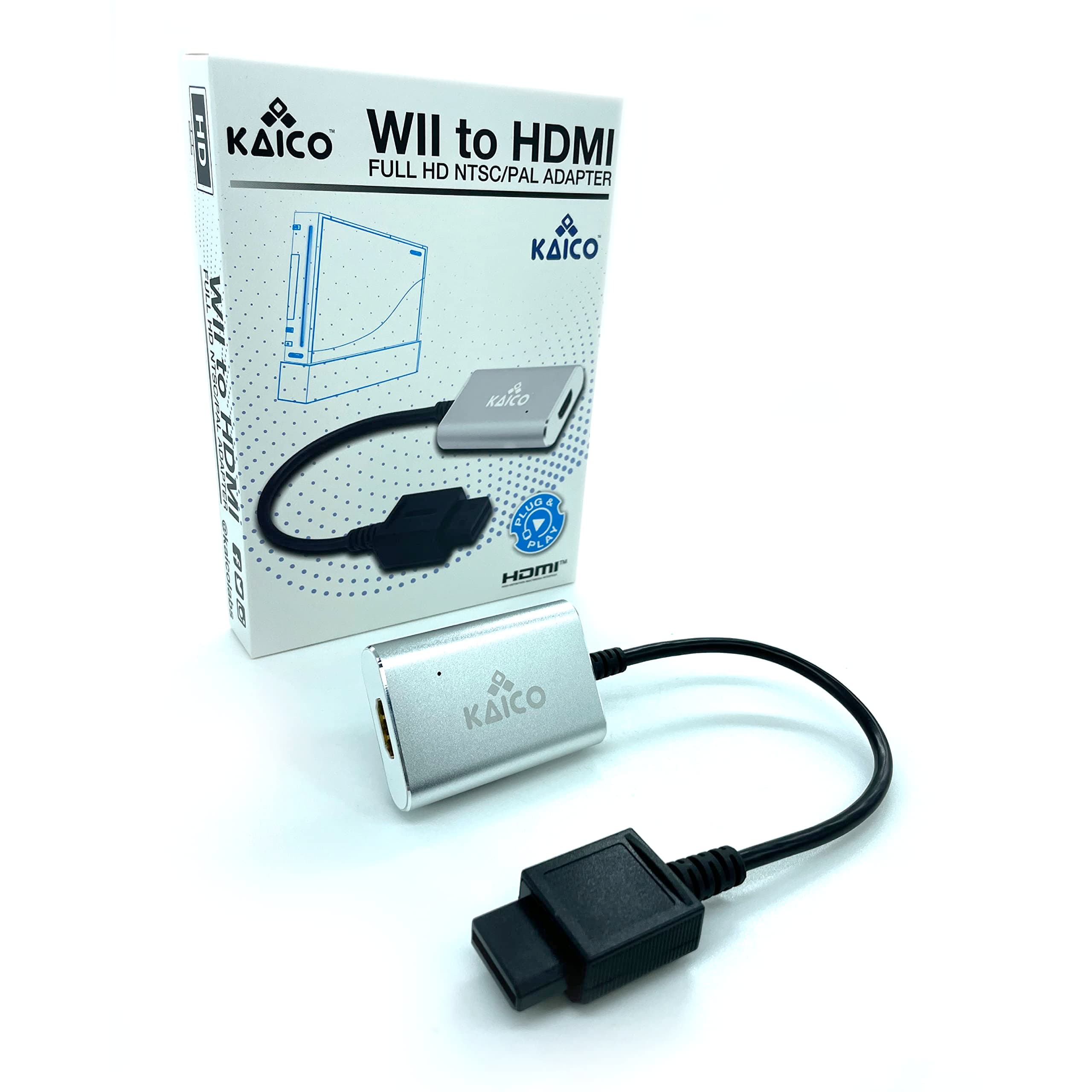 Kaico Wii HDMI Adapter for Nintendo Wii Console - Component Output Support - Simple Plug and Play for Nintendo Wii Console - Supports NTSC and PAL Consoles