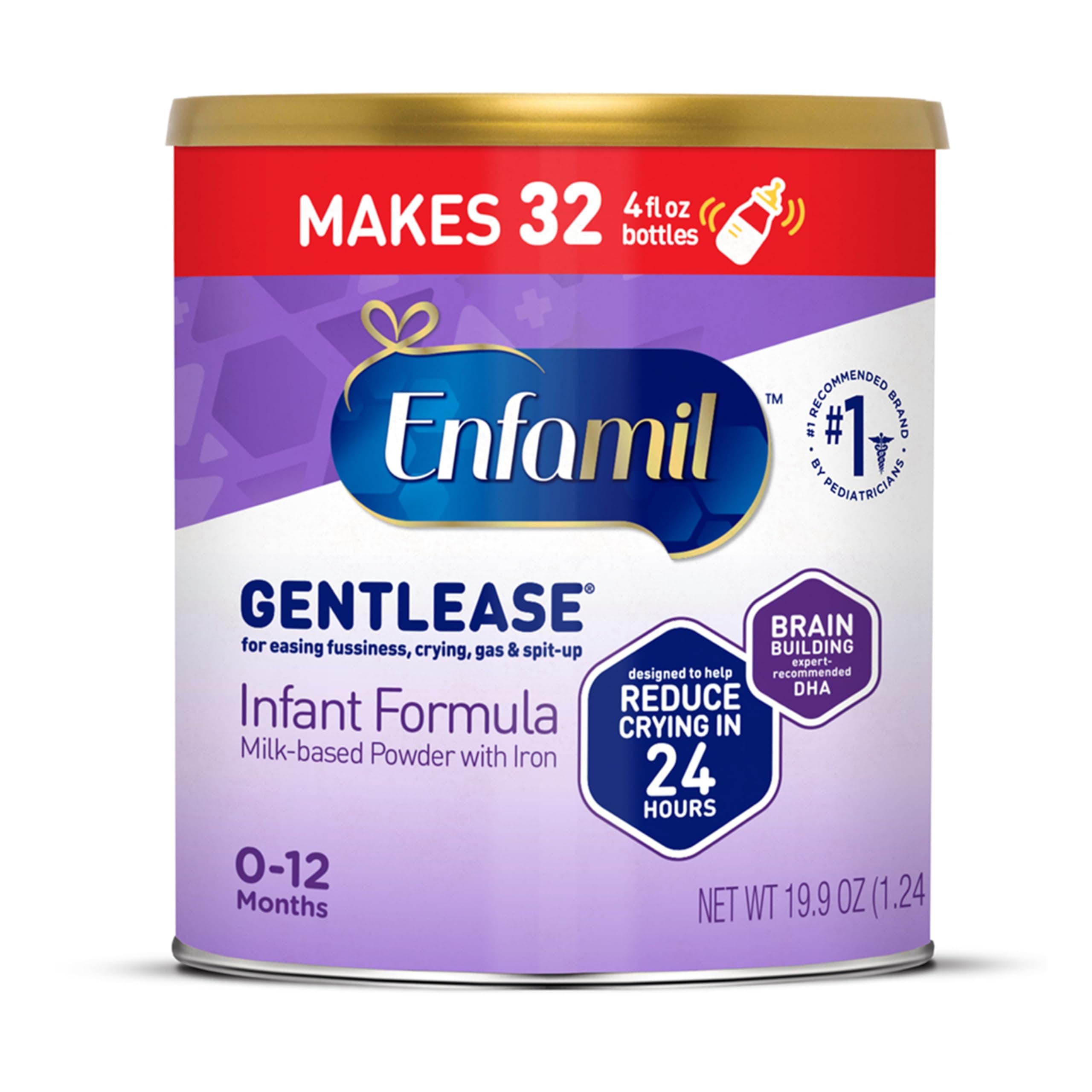 Enfamil Gentlease Easy to Digest Baby Formula, Brain Supporting DHA, for easing Fussiness, Gas, Crying and Spit-up, 19.9 Oz Can