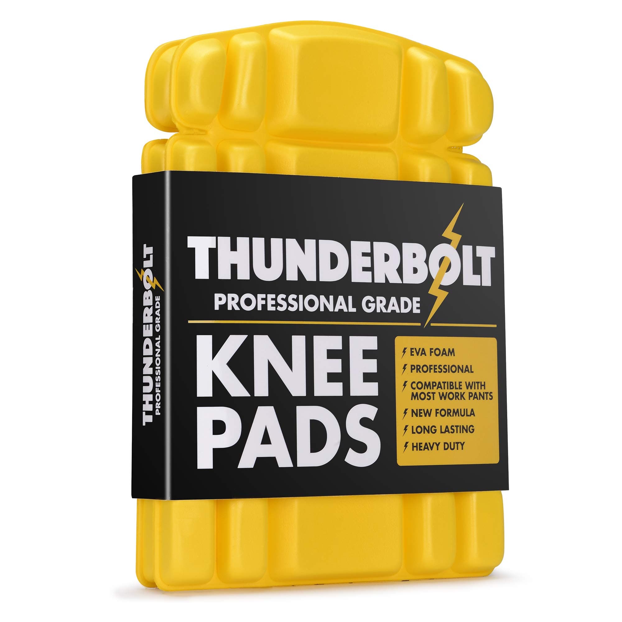 Thunderbolt Knee Pads for Work Inserts for Pants Trousers Workwear with Thick EVA Foam Cushioning (1 Pair)