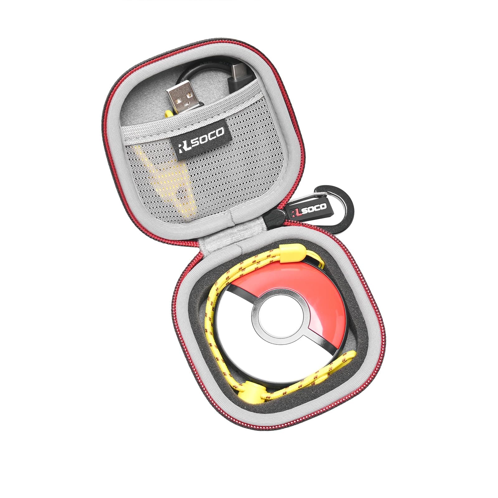 Carrying Case for Pokemon GO Plus + | Travel Organzier Case Cover Shockproof, Dustproof, Water-Resistant Storage Pouch with Sturdy Metal Hook (Case Only)