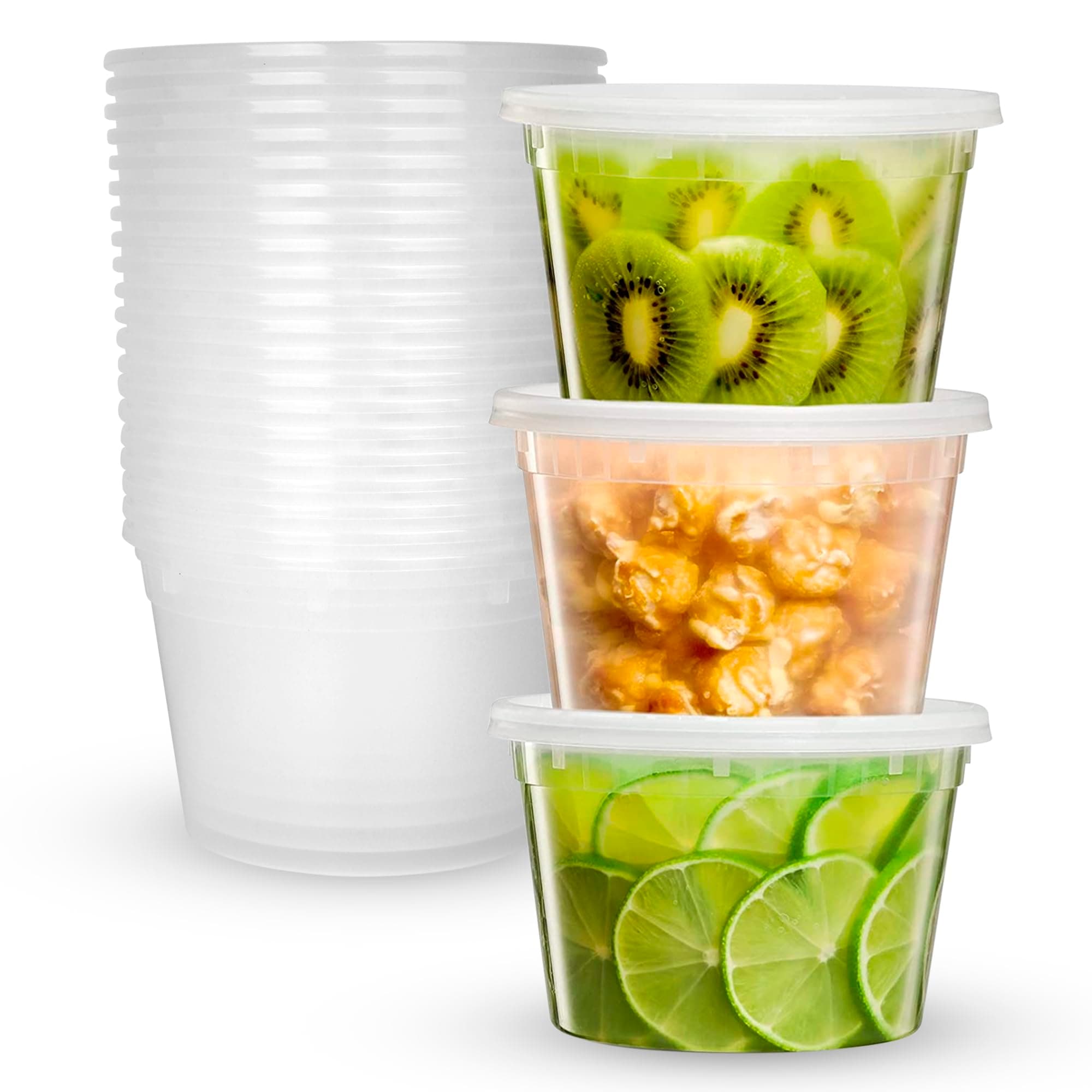 16 Oz Deli Plastic Containers With Lids