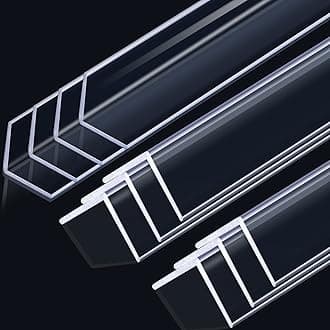 Sasylvia 10 Pcs Wall Corner Protector Guards, Vinyl 3/4 x 48 Inches Corner Trim Molding, Avoid Scratching Scuffs, Ease Install and Cleaning for Door Countertop Furniture Cabinet Protection, Clear