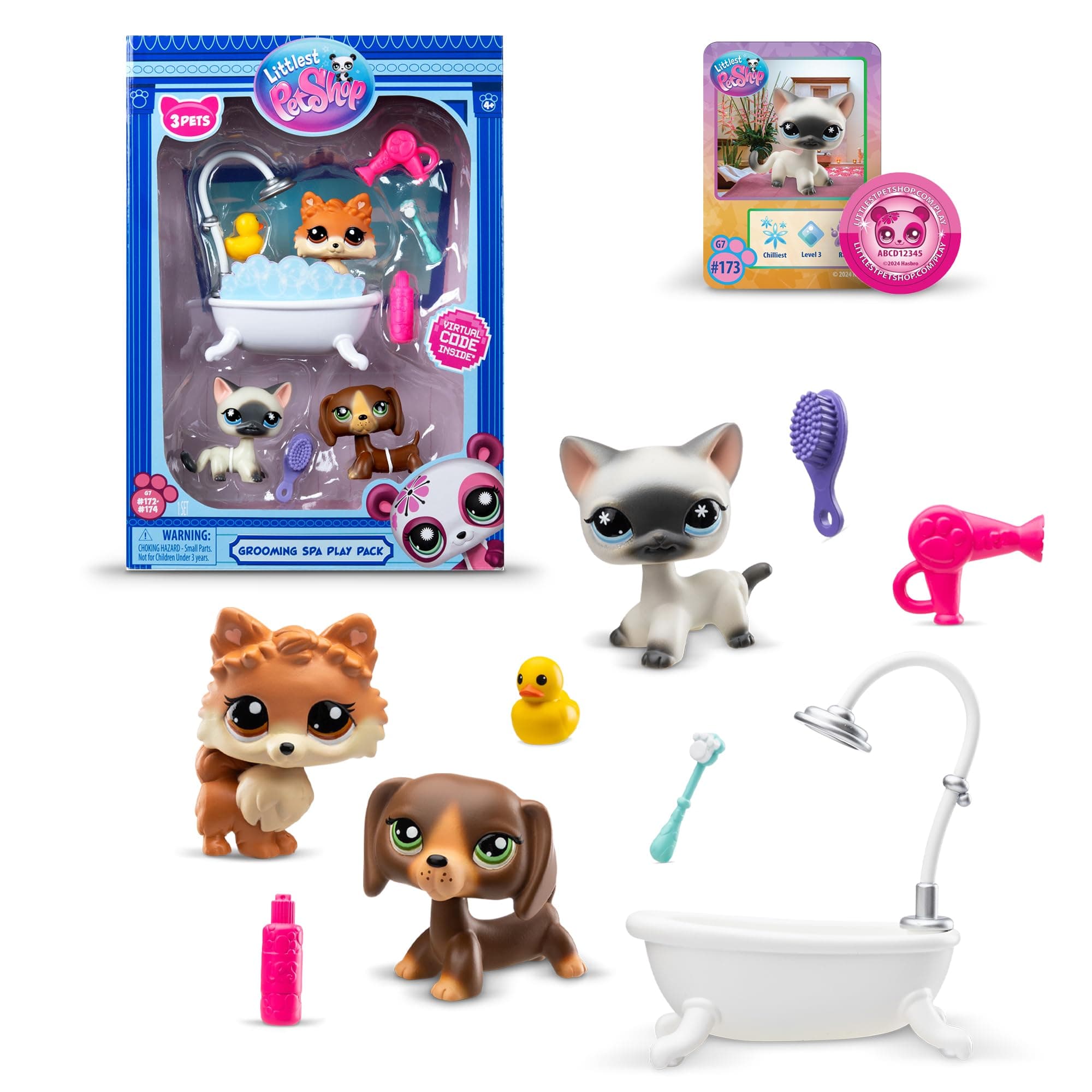 Grooming Spa Play Pack, Gen 7 Authentic LPS Bobble Head Toy Figure, Collectible Toy Animal, Ages 4+