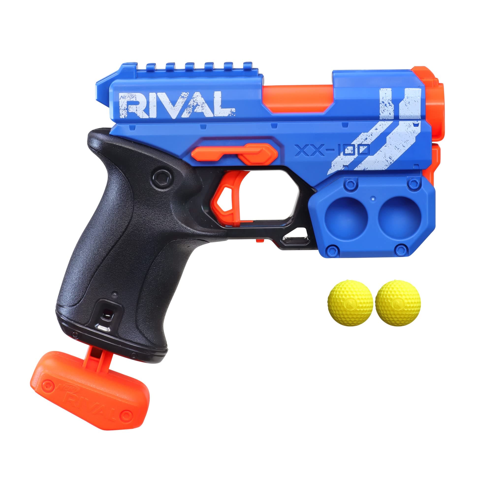 Rival Knockout XX 100 Blaster Round Storage, 90 FPS Velocity, Breech Load Includes 2 Official Rival Rounds Team Blue, E6594UF1, NERF KNOCKOUT