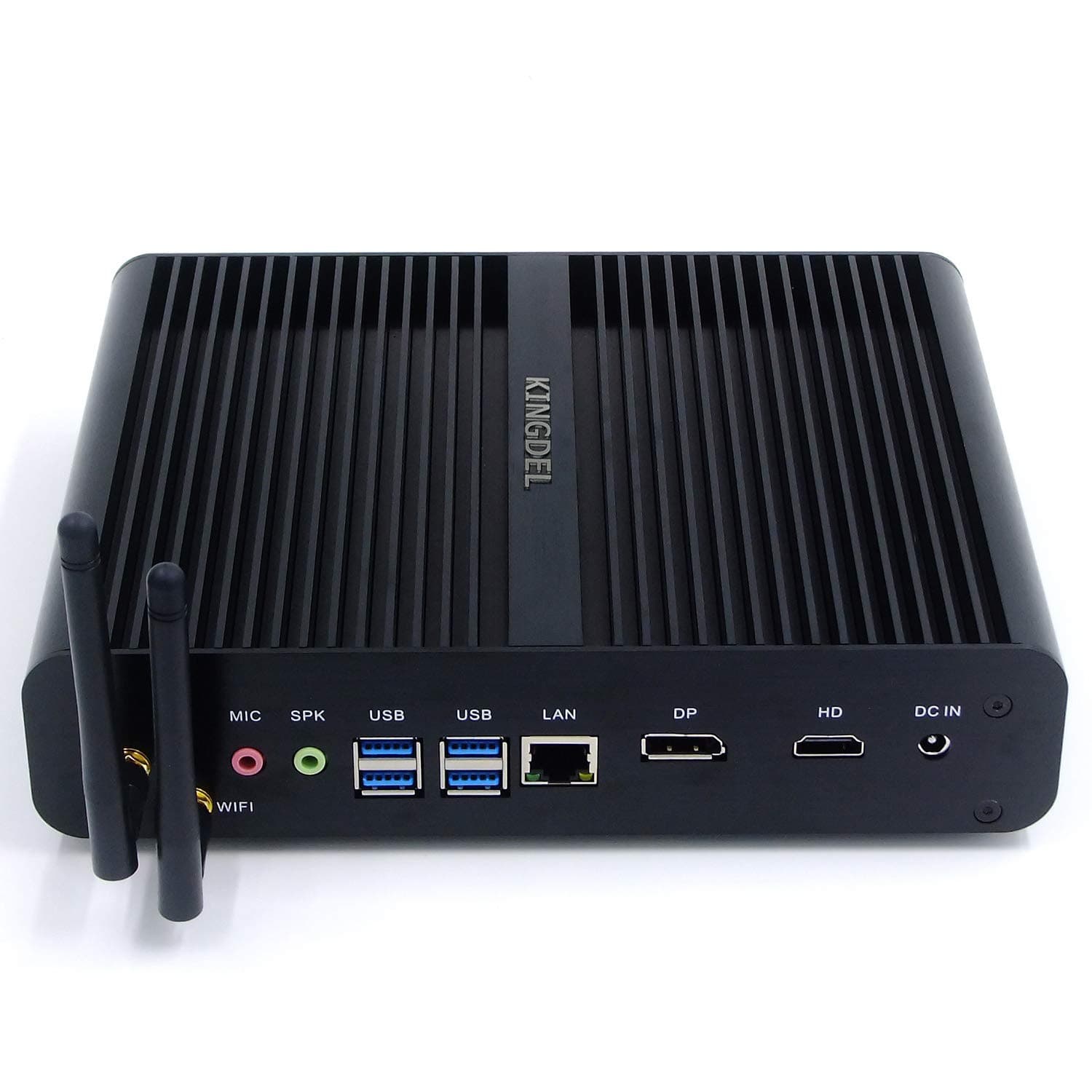 KINGDEL NC860 Powerful Mini PC, Fanless Desktop Computer, i7-8550U 8th Gen. 4 Cores CPU, 16GB DDR4 RAM, 256GB SSD+1TB HDD, 4K 4096x2304, HD Port, DP, Metal Case W-11 Pro